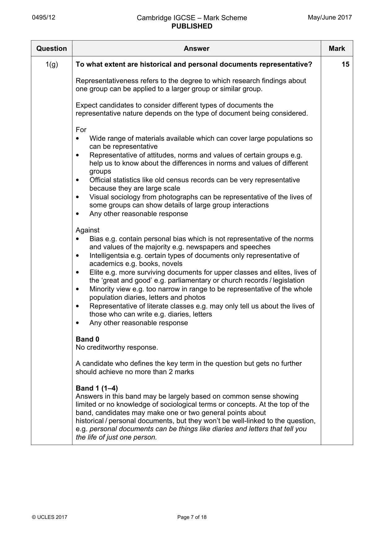 Mark scheme, page 7 of 18