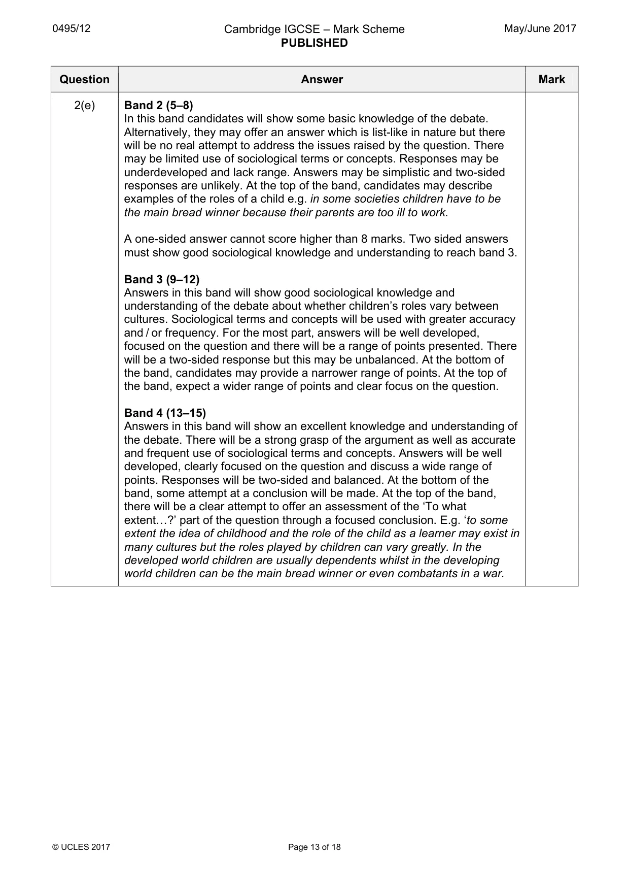 Mark scheme, page 13 of 18