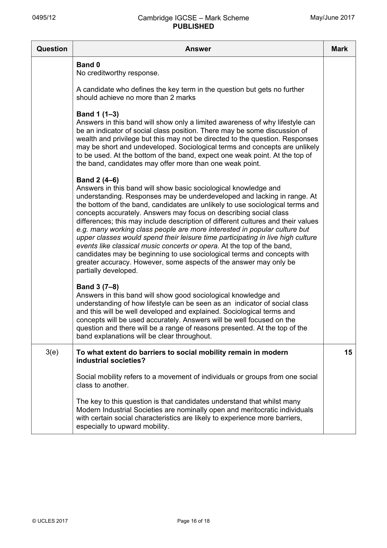 Mark scheme, page 16 of 18
