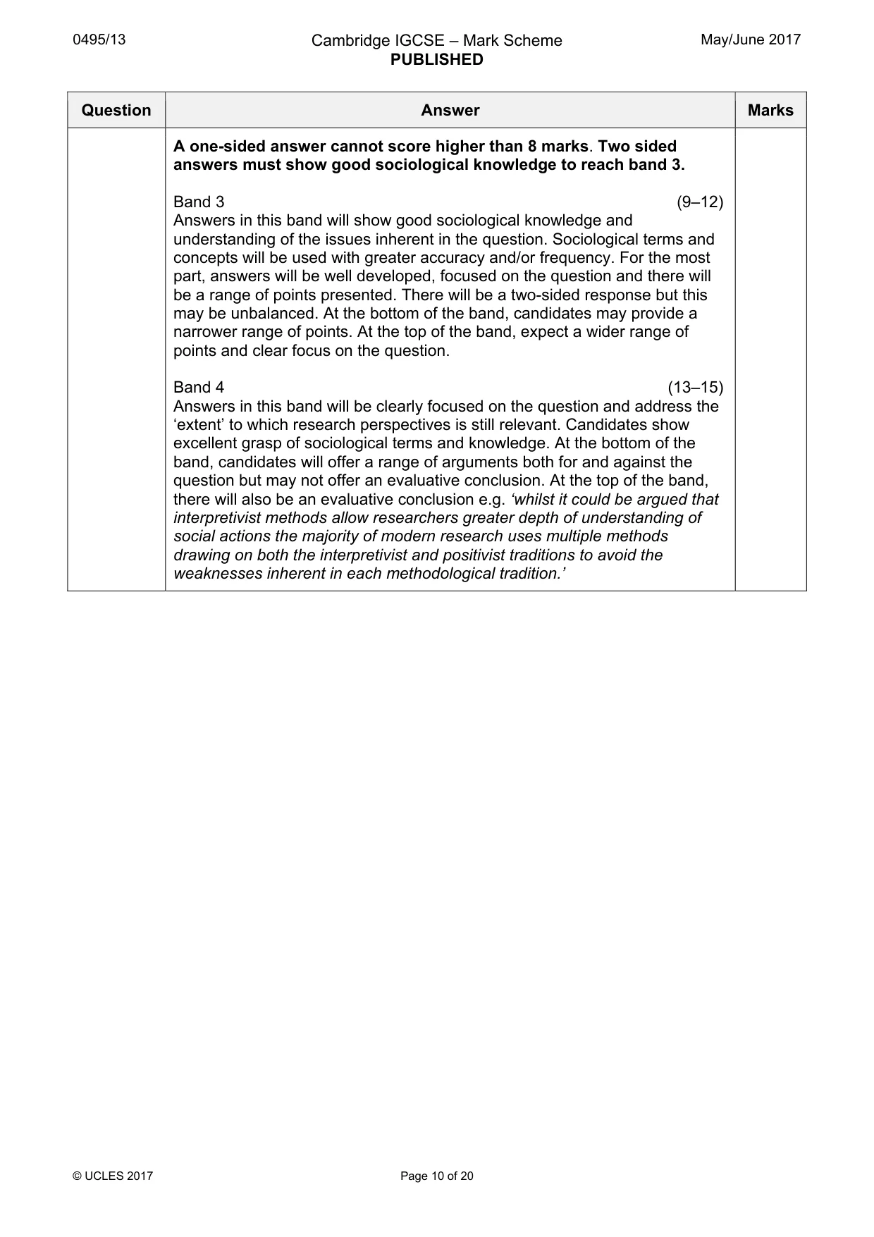 Mark scheme, page 10 of 20