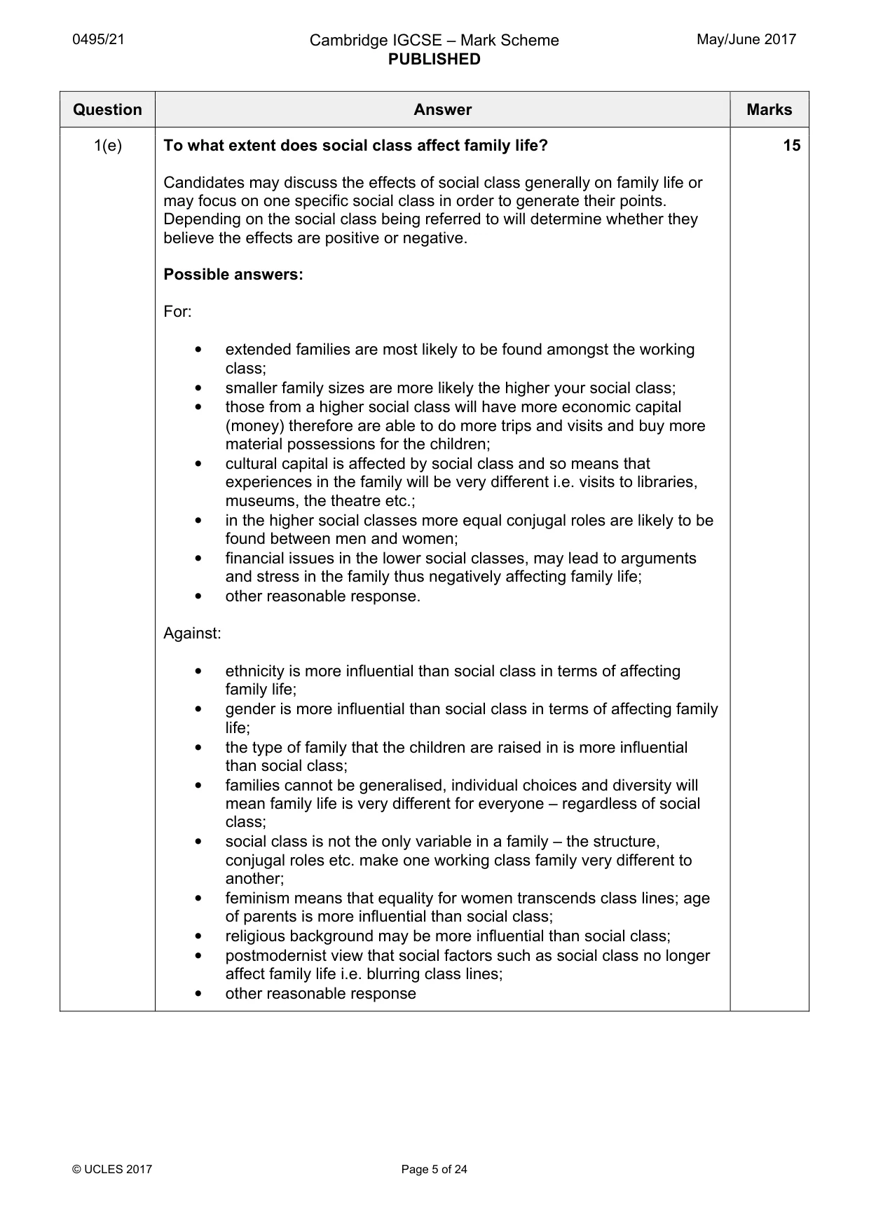 Mark scheme, page 5 of 24