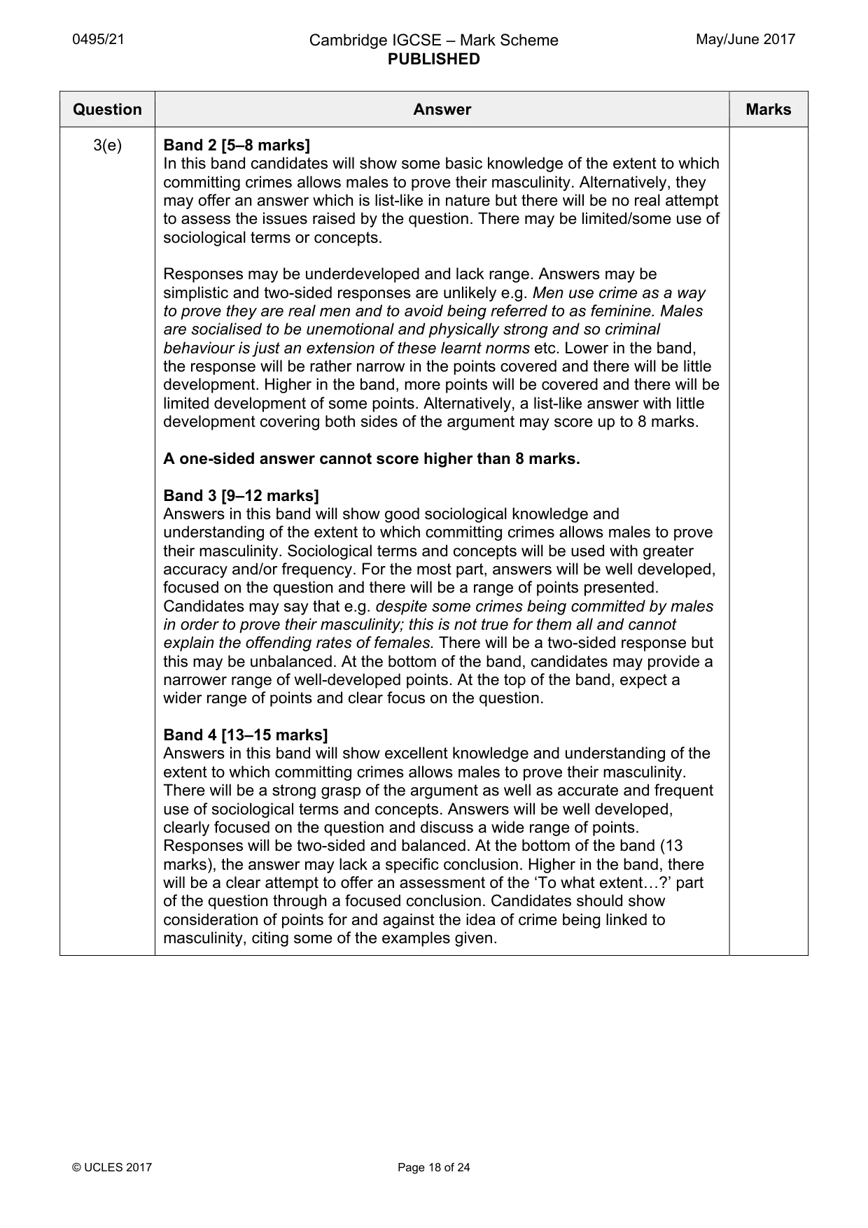 Mark scheme, page 18 of 24