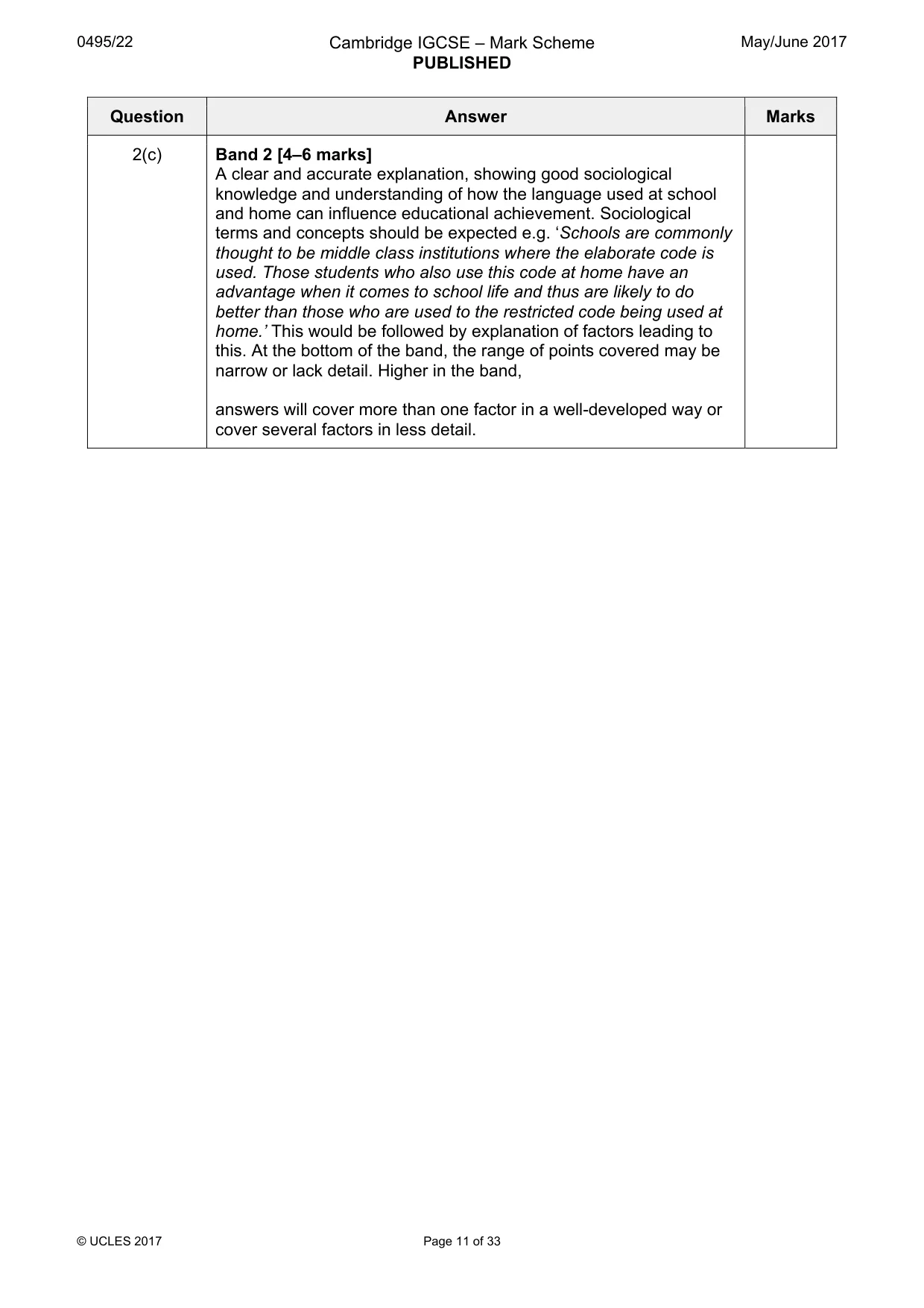 Mark scheme, page 11 of 33