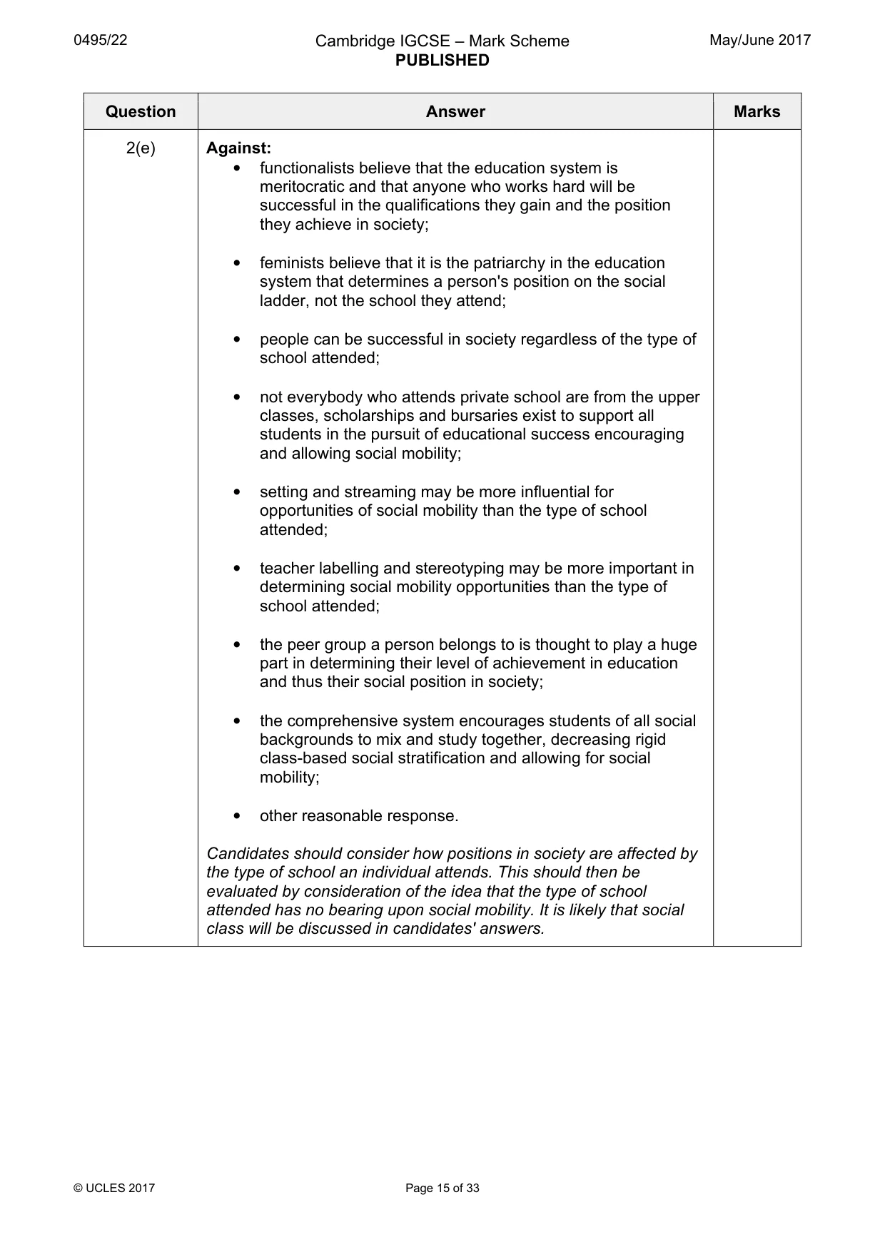 Mark scheme, page 15 of 33