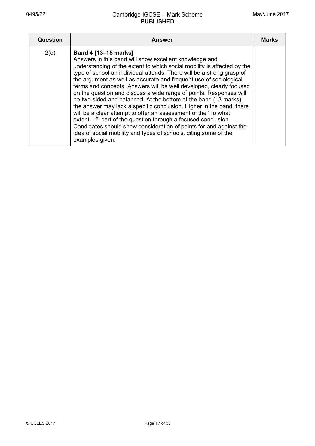 Mark scheme, page 17 of 33