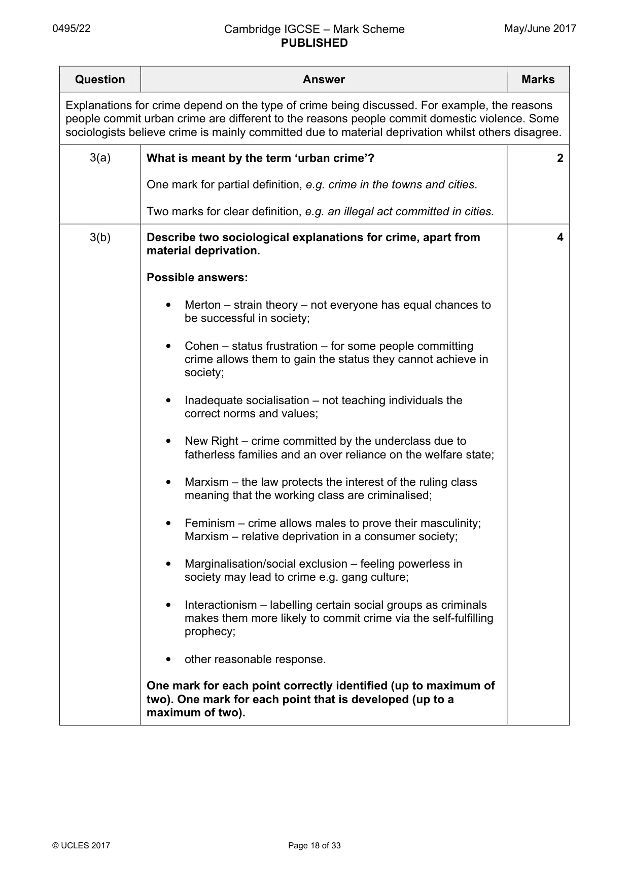 Mark scheme, page 18 of 33