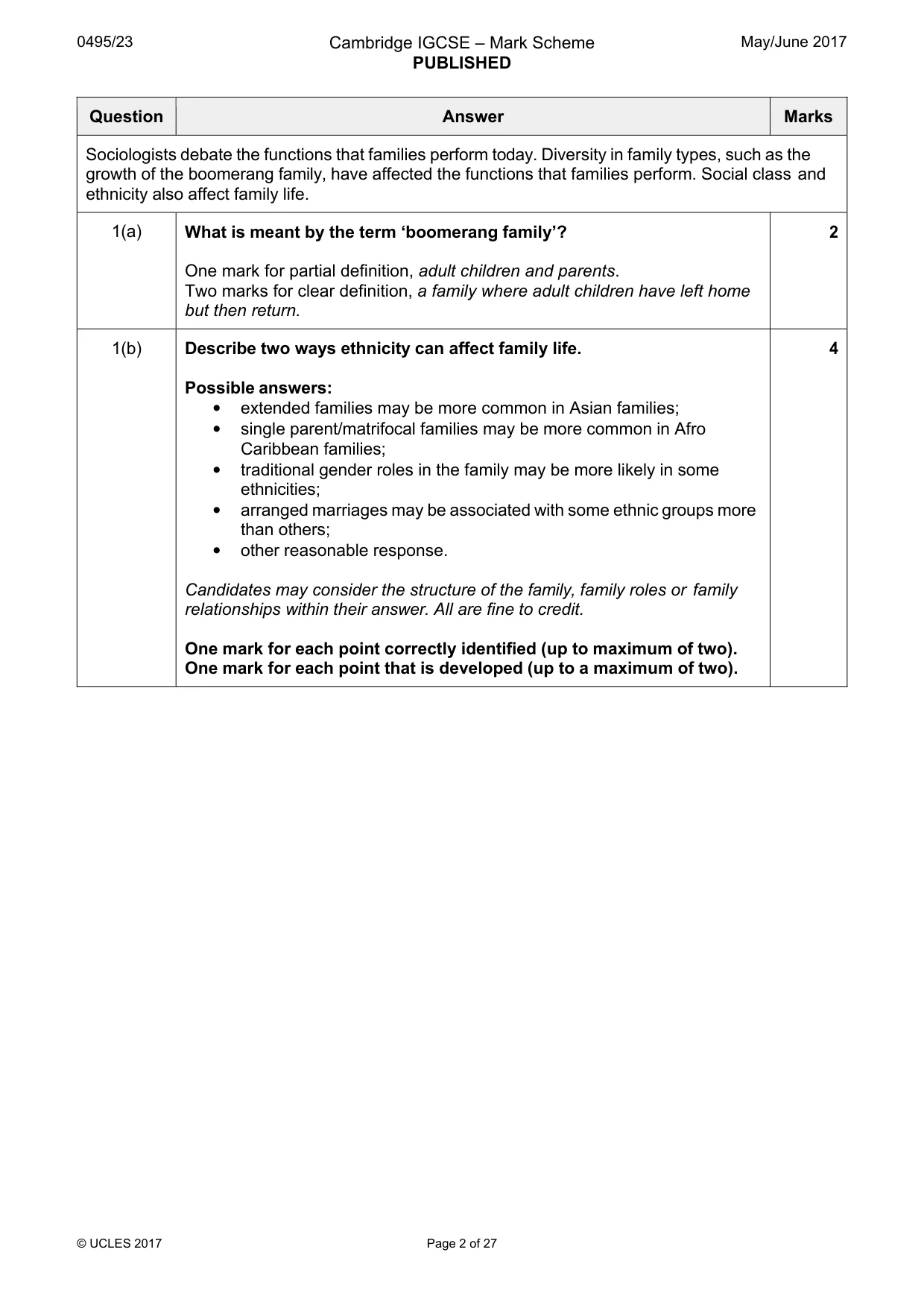 Mark scheme, page 2 of 27