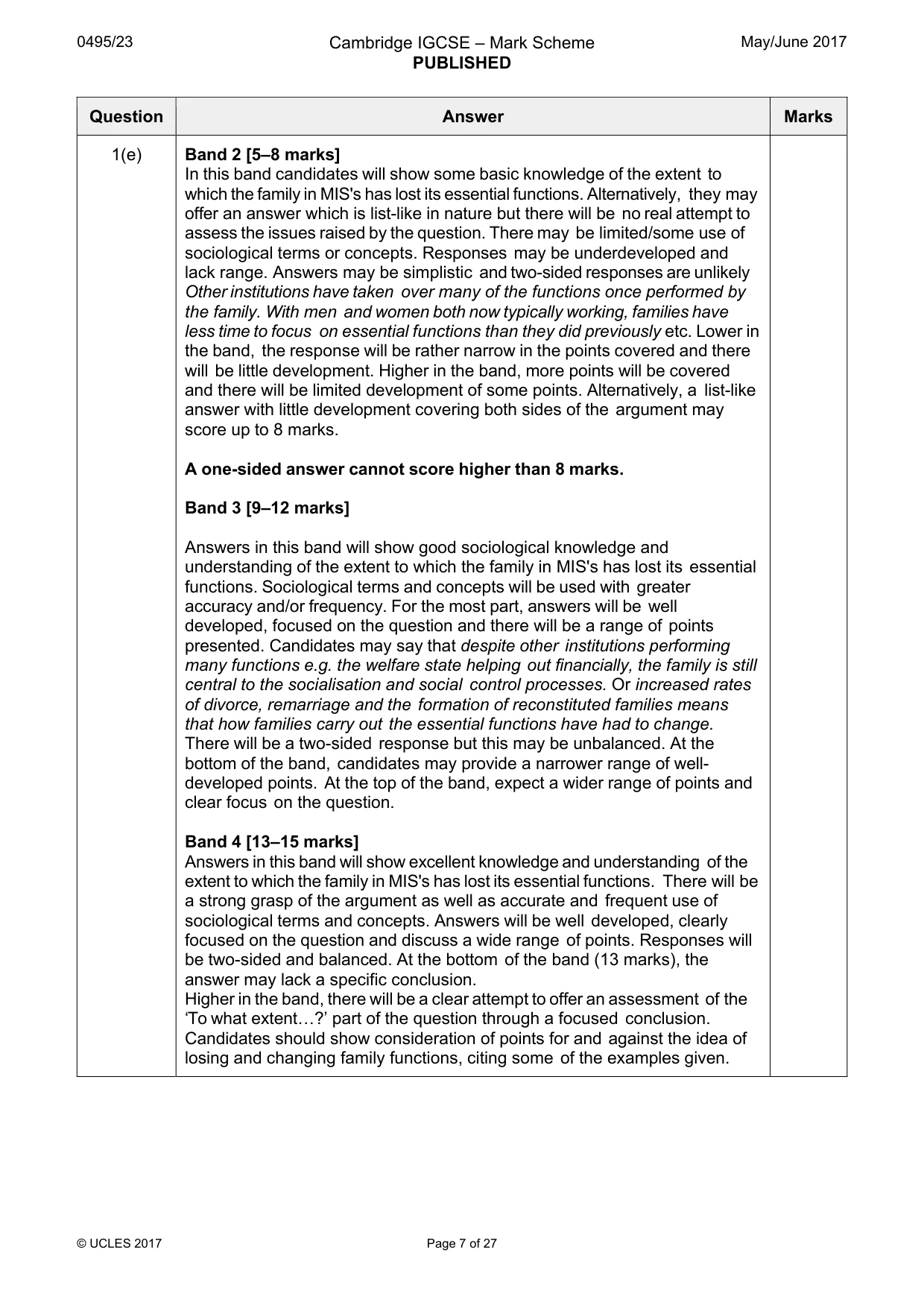 Mark scheme, page 7 of 27