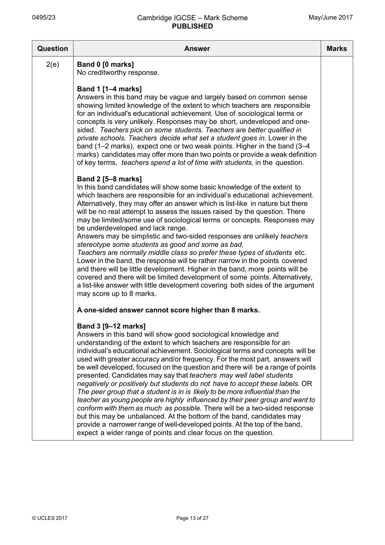 Mark scheme, page 13 of 27