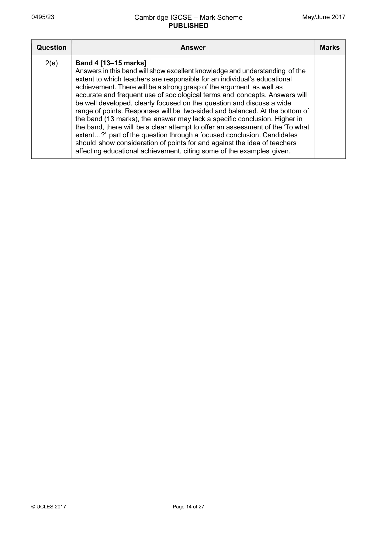 Mark scheme, page 14 of 27