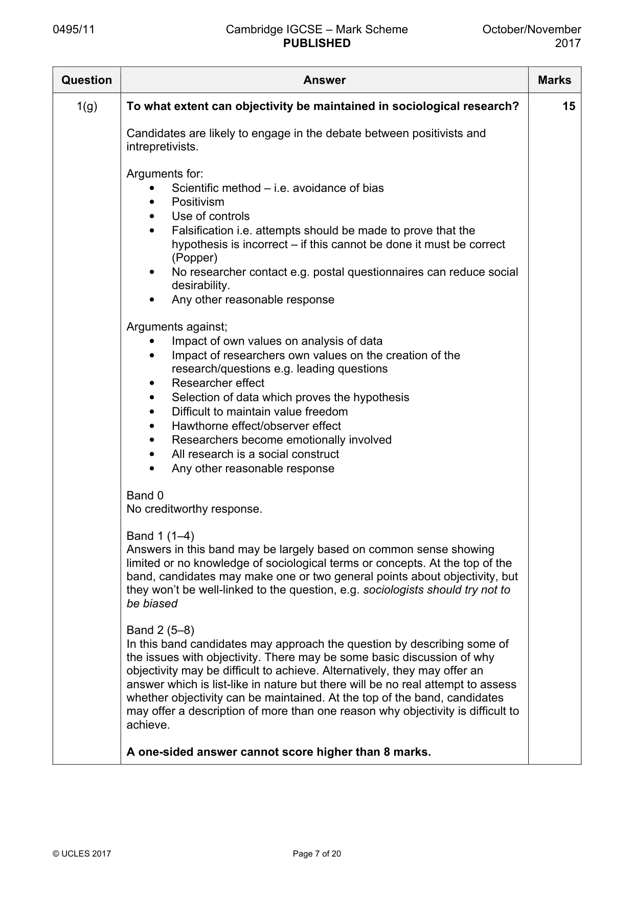 Mark scheme, page 7 of 20