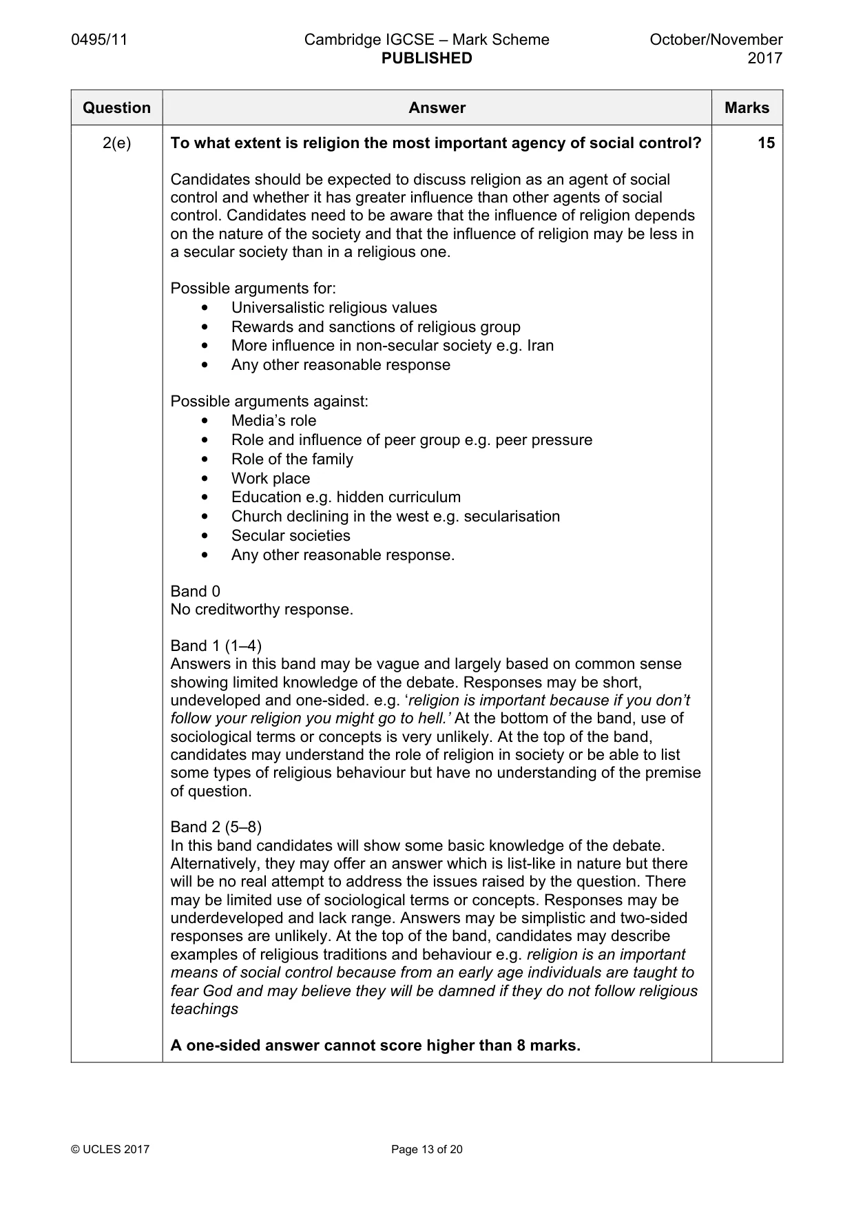 Mark scheme, page 13 of 20
