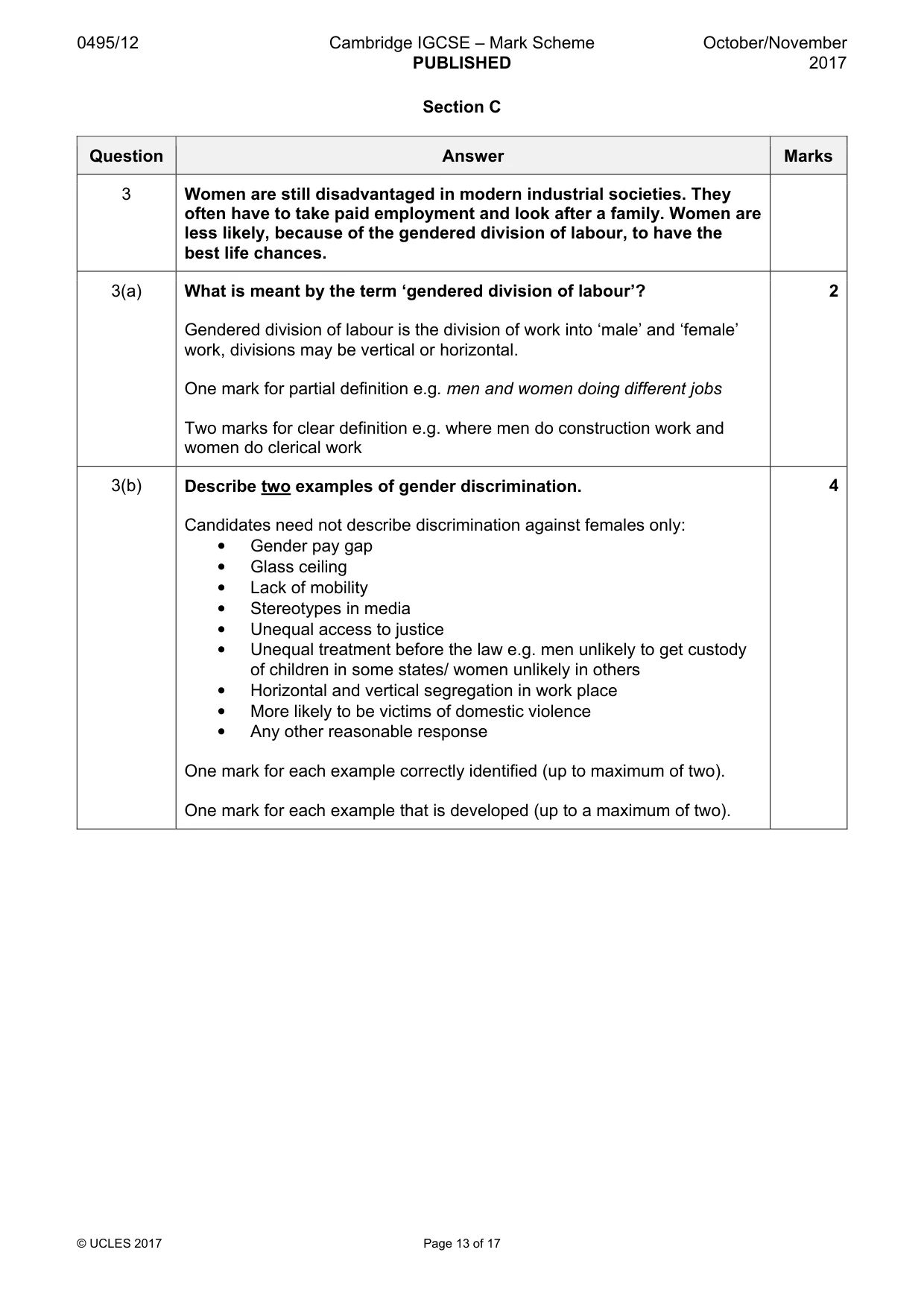 Mark scheme, page 13 of 17