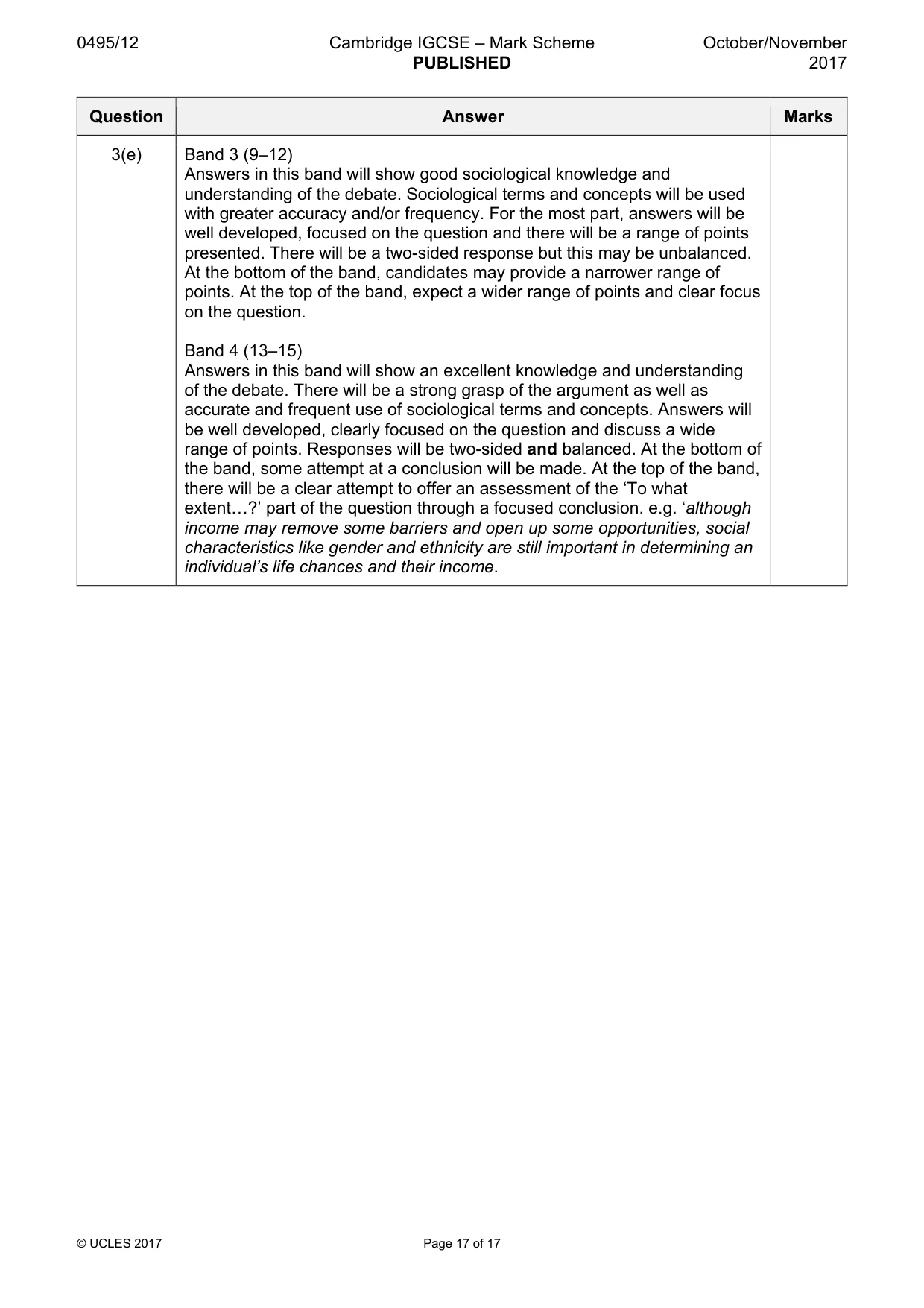 Mark scheme, page 17 of 17