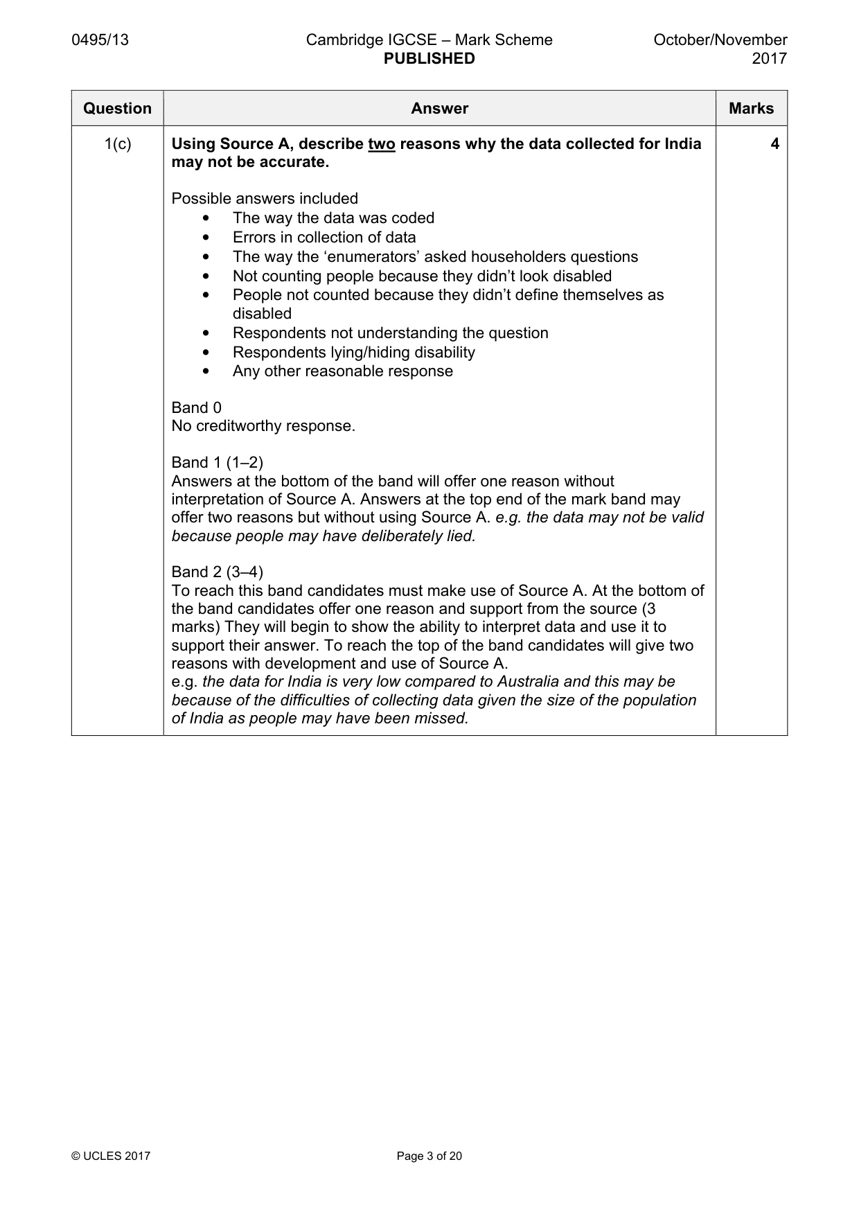 Mark scheme, page 3 of 20