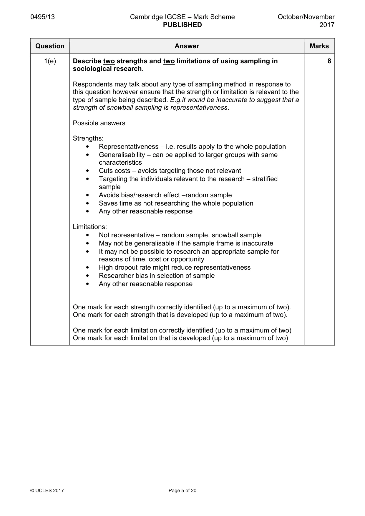 Mark scheme, page 5 of 20