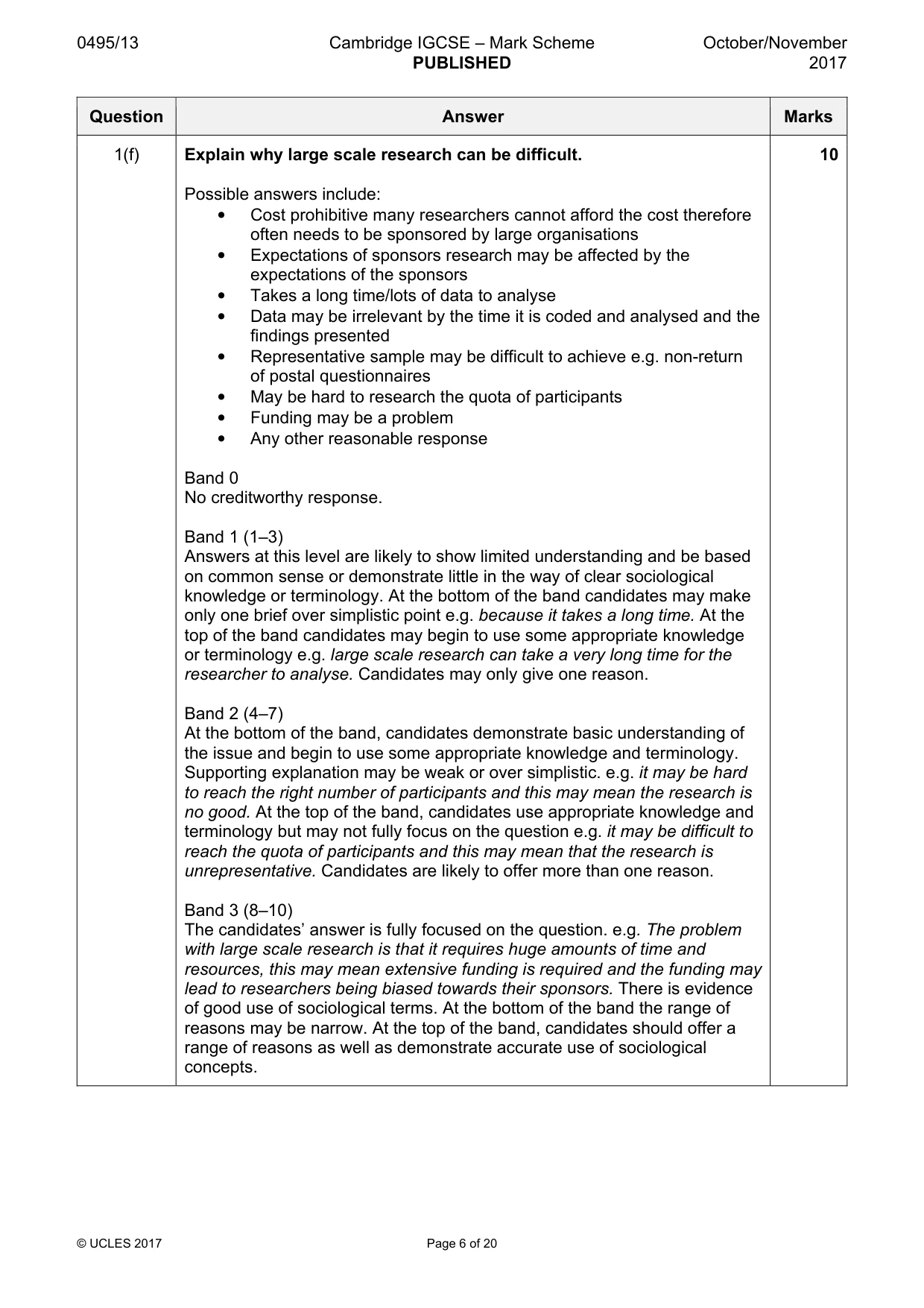 Mark scheme, page 6 of 20