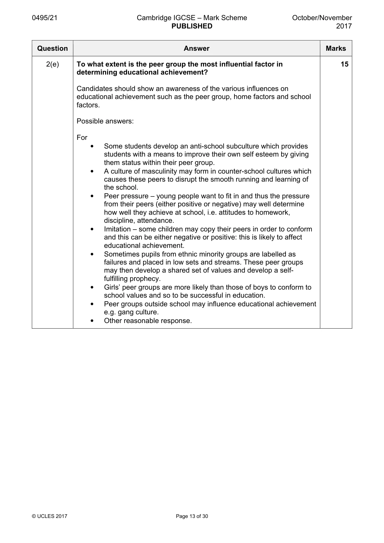 Mark scheme, page 13 of 30