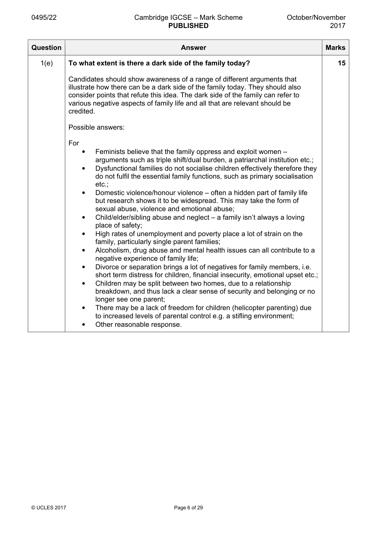 Mark scheme, page 6 of 29