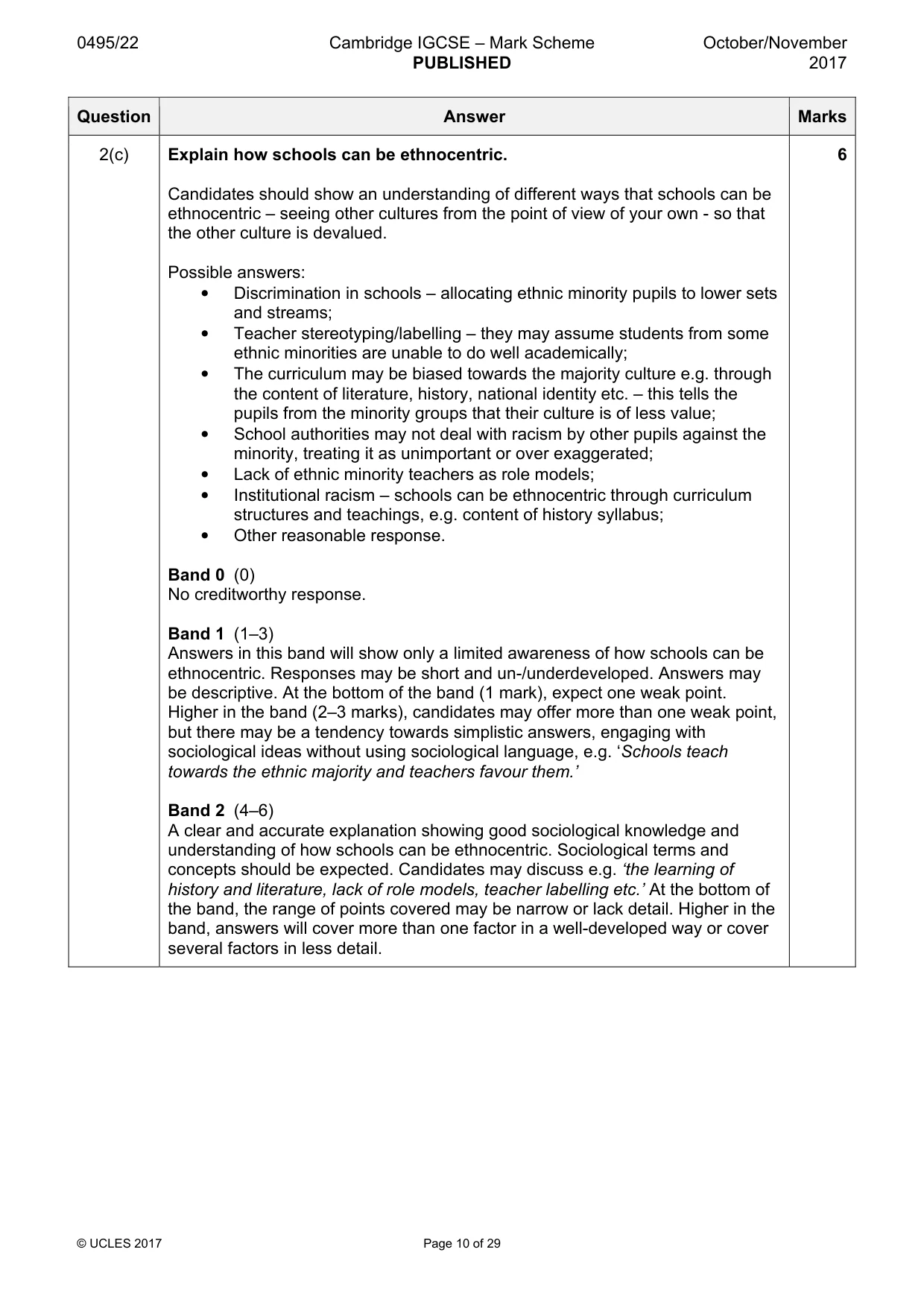 Mark scheme, page 10 of 29