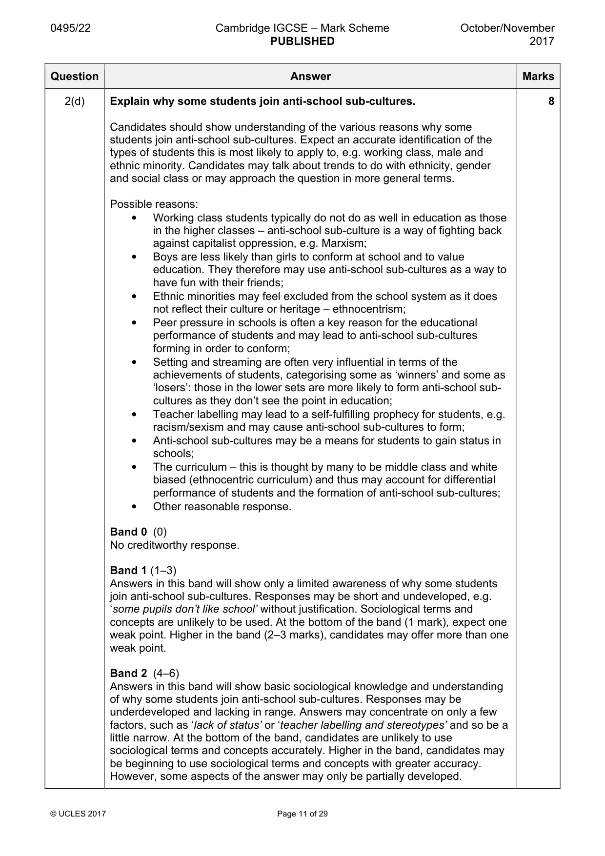 Mark scheme, page 11 of 29