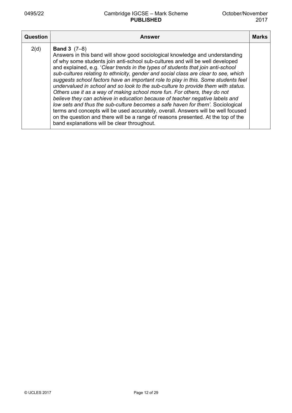 Mark scheme, page 12 of 29