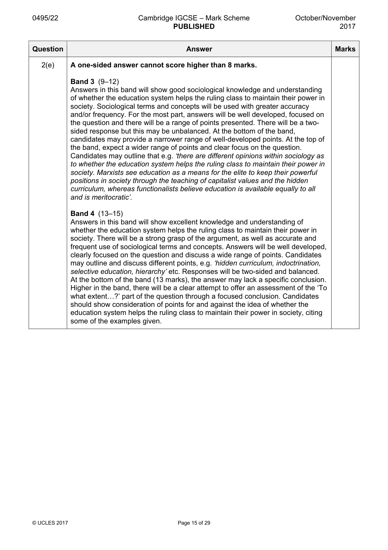 Mark scheme, page 15 of 29
