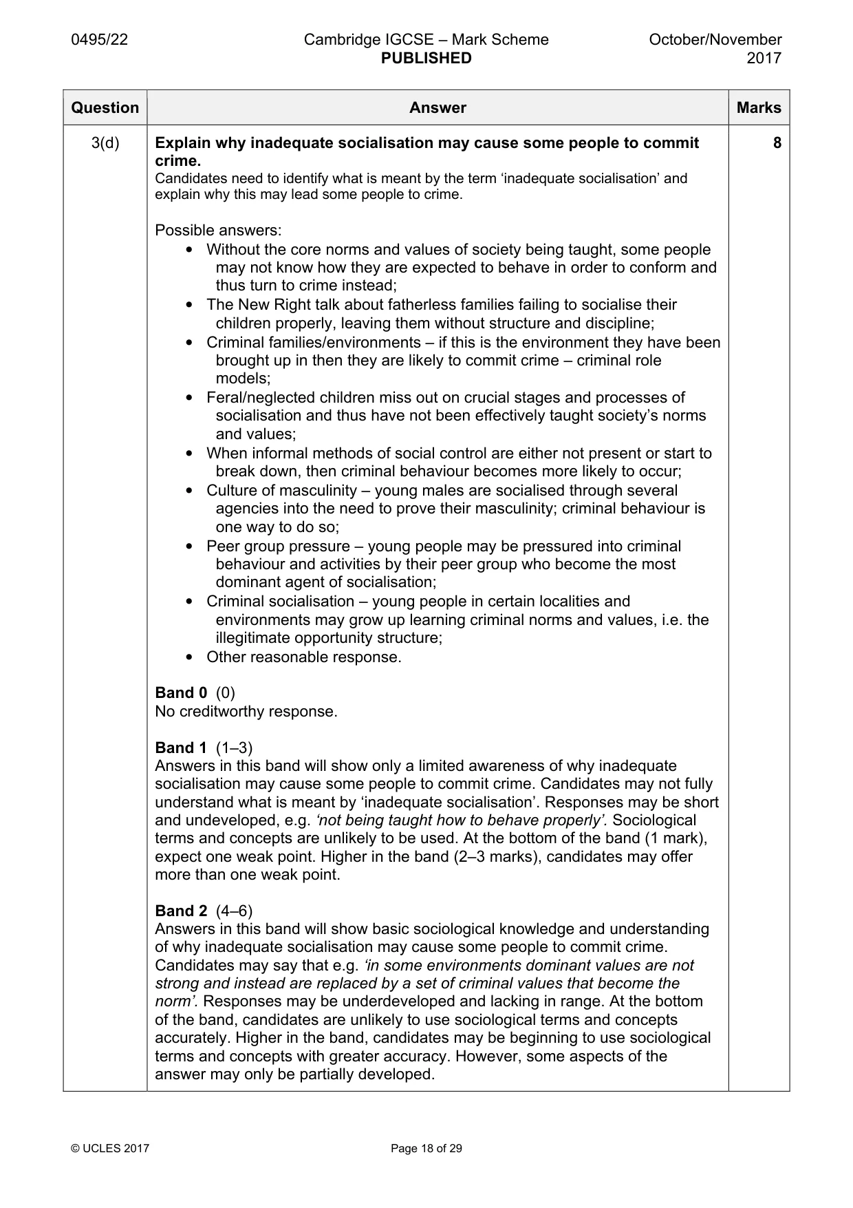Mark scheme, page 18 of 29