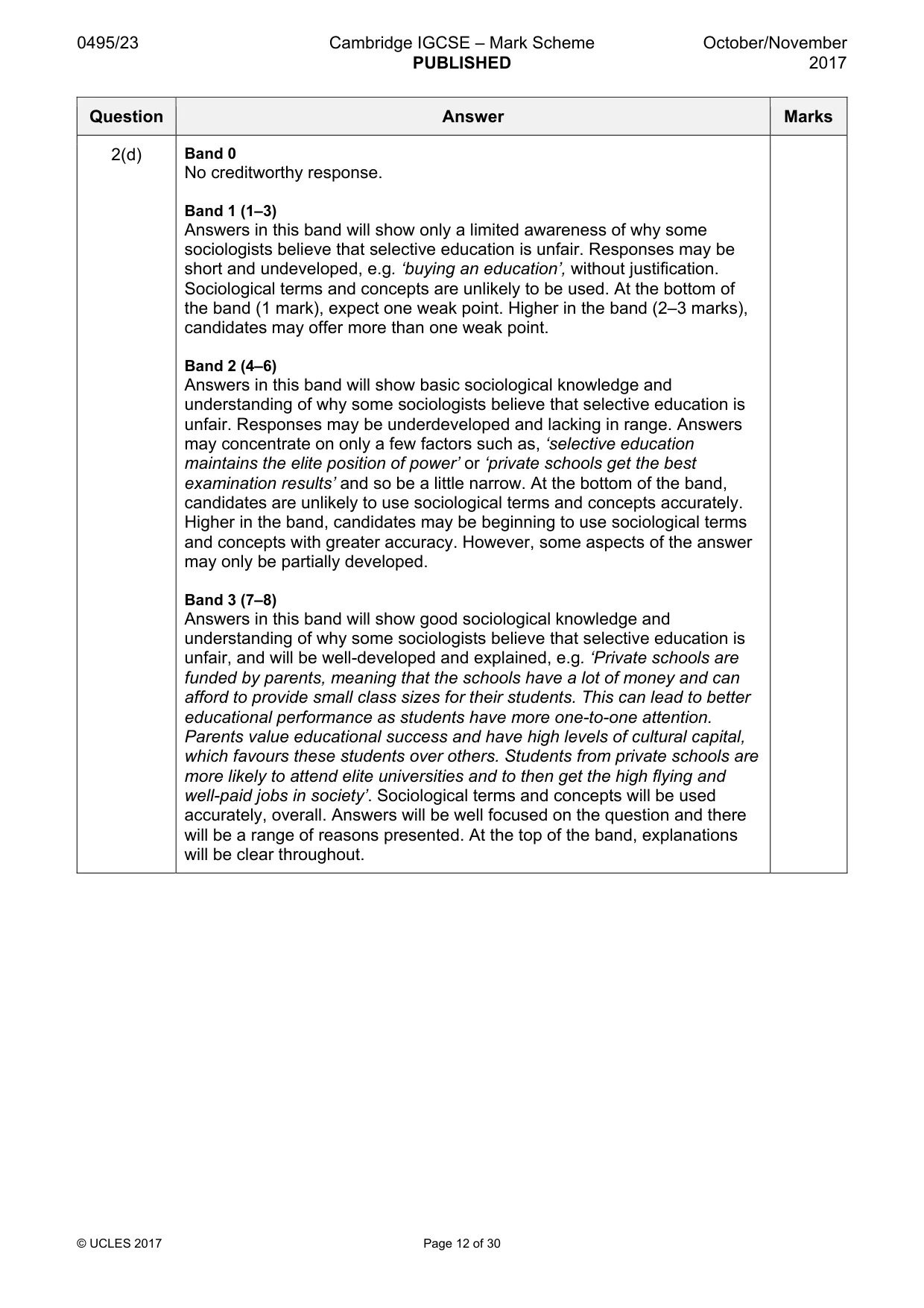 Mark scheme, page 12 of 30