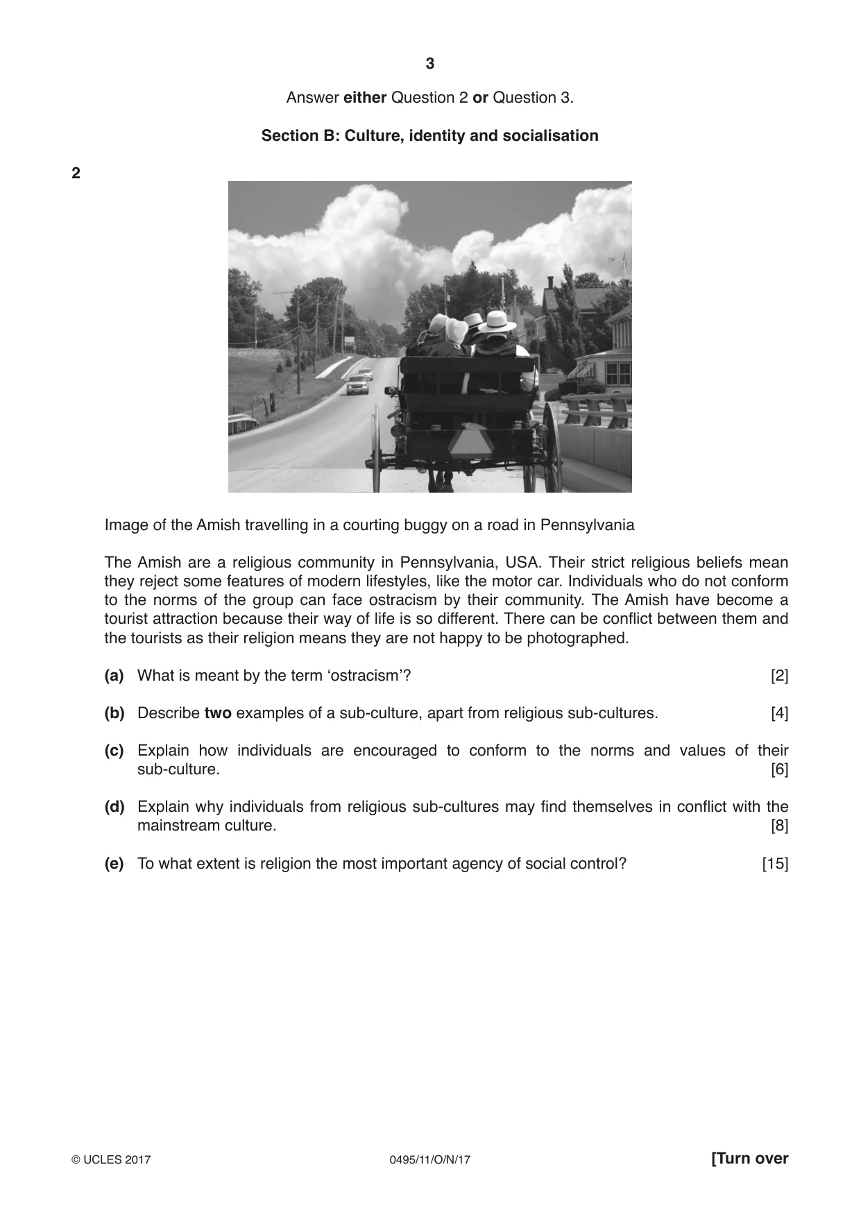 Cambridge IGCSE Sociology 0495 2017 Oct/Nov Paper 1 · Variant 1 question paper, page 3 of 4