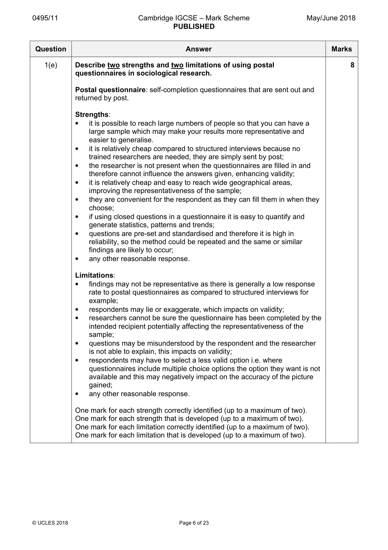 Mark scheme, page 6 of 23