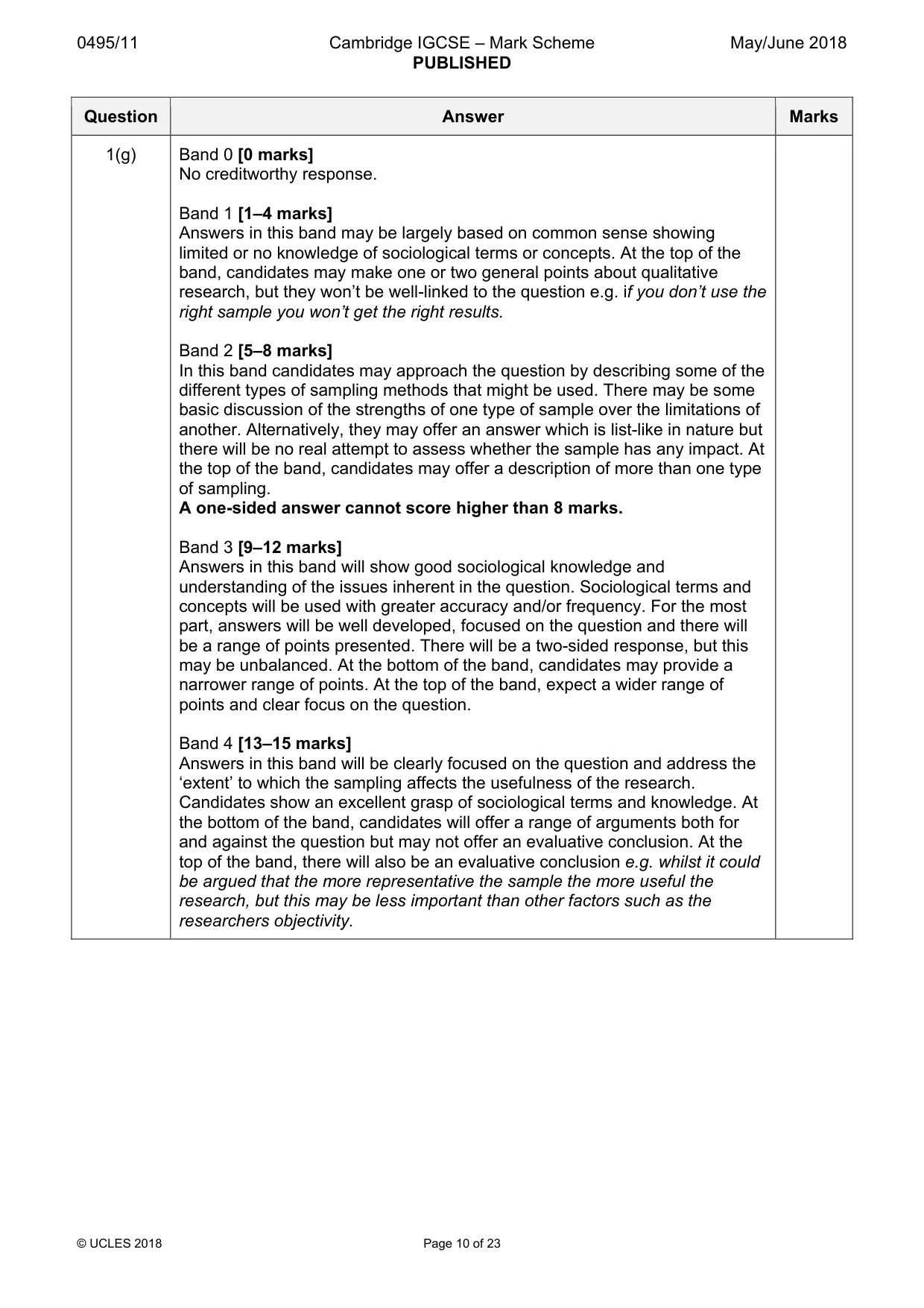 Mark scheme, page 10 of 23