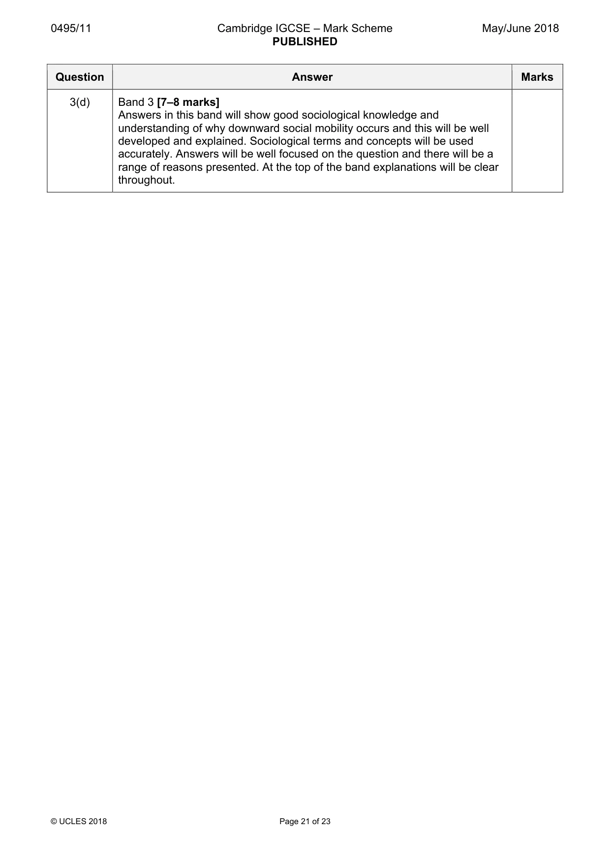 Mark scheme, page 21 of 23