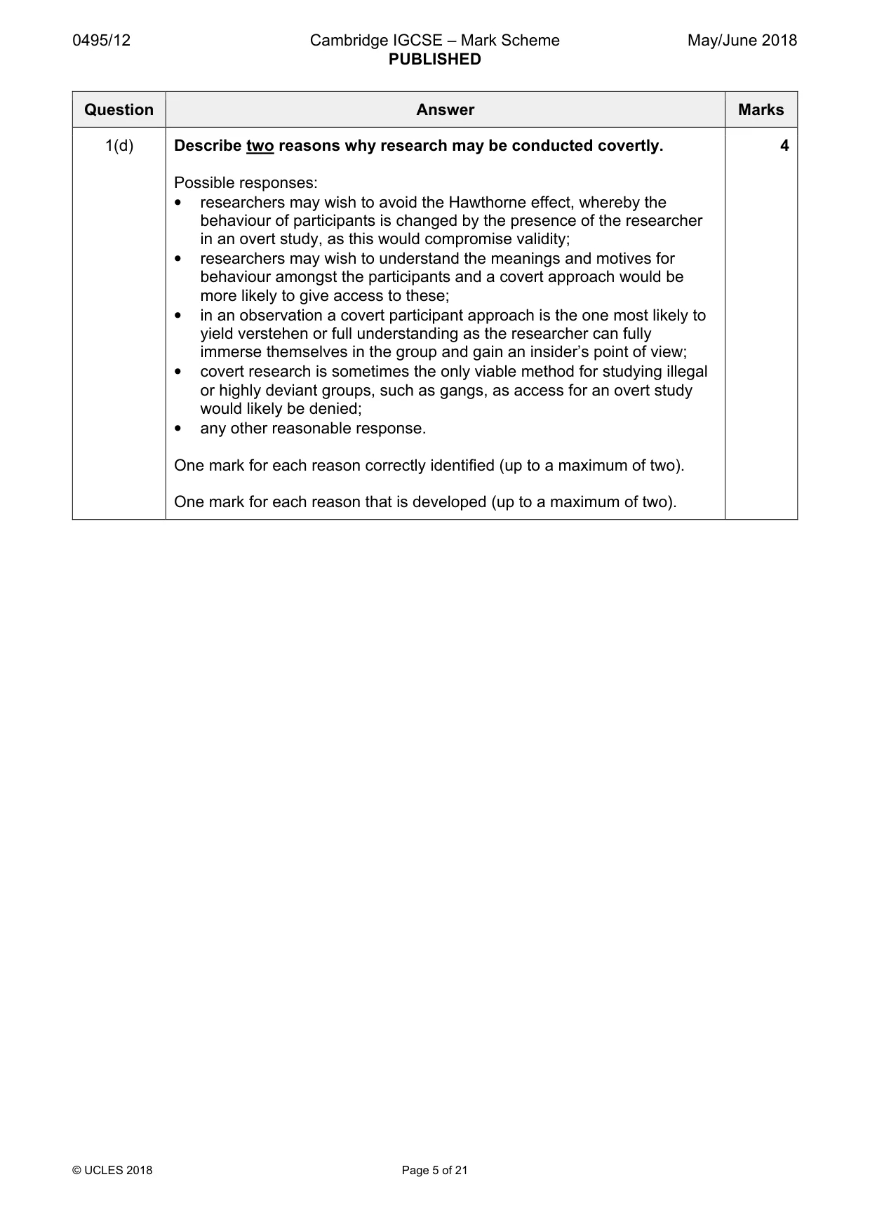 Mark scheme, page 5 of 21