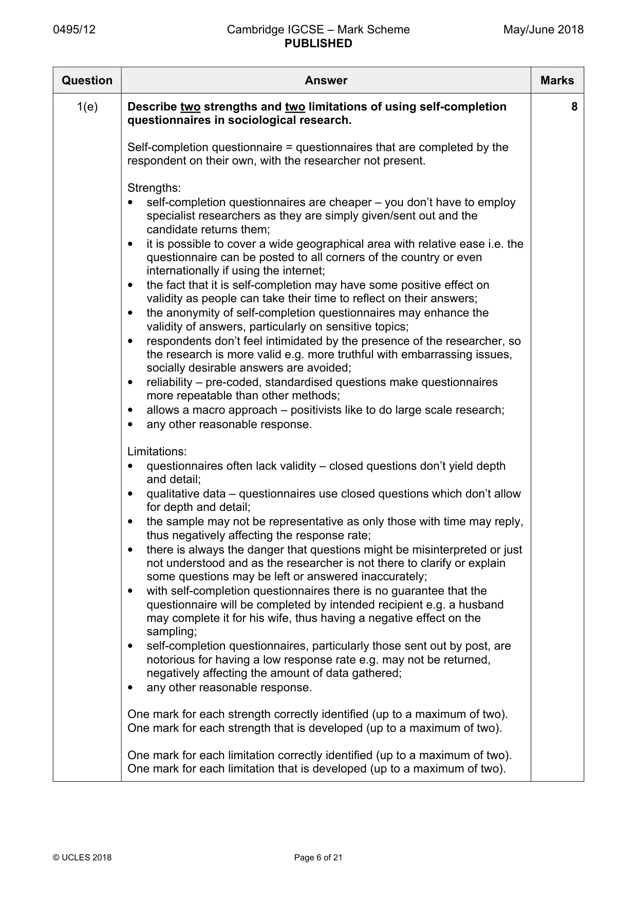Mark scheme, page 6 of 21