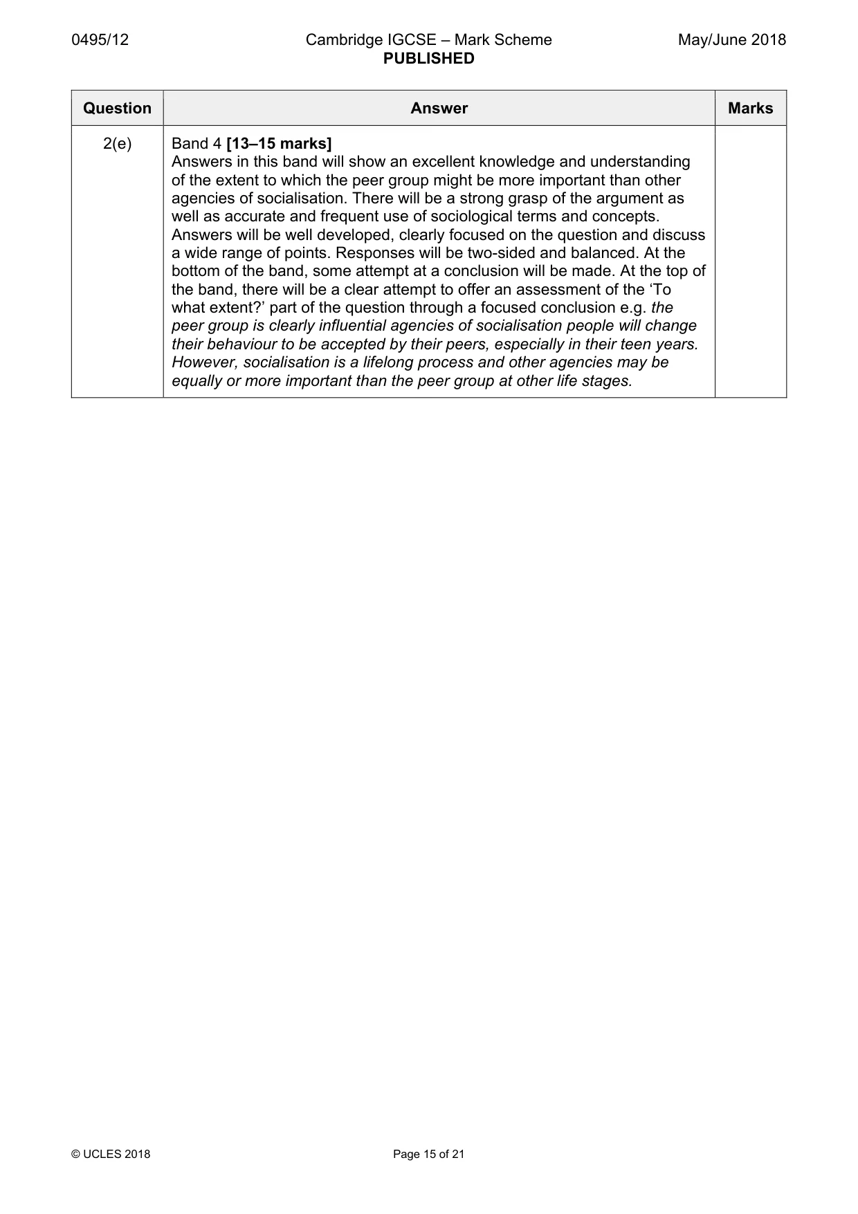 Mark scheme, page 15 of 21