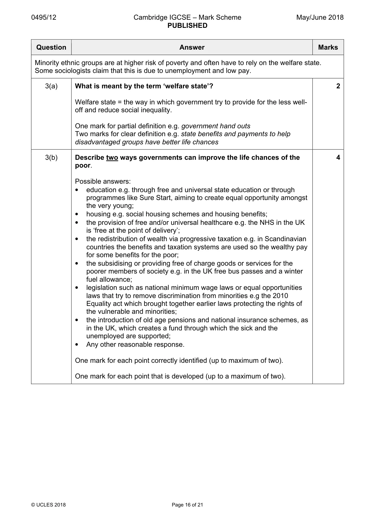 Mark scheme, page 16 of 21