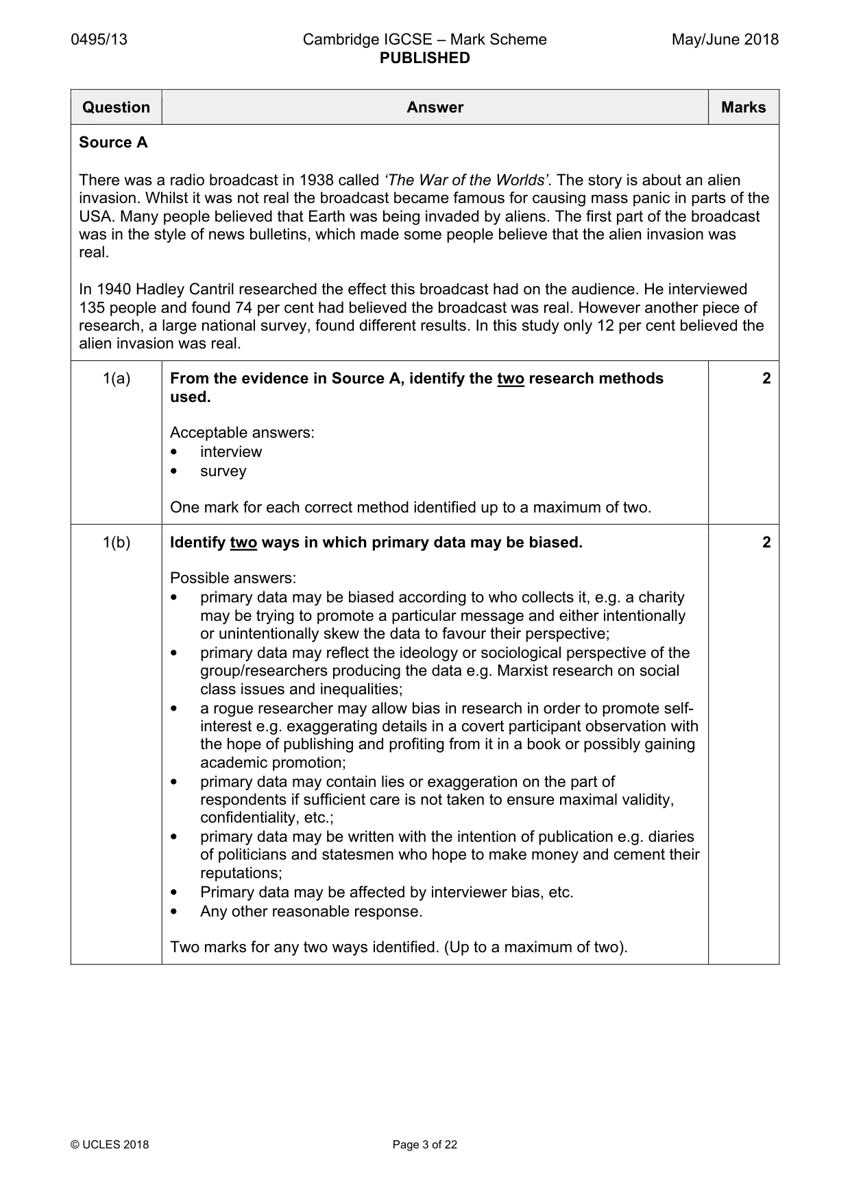 Mark scheme, page 3 of 22