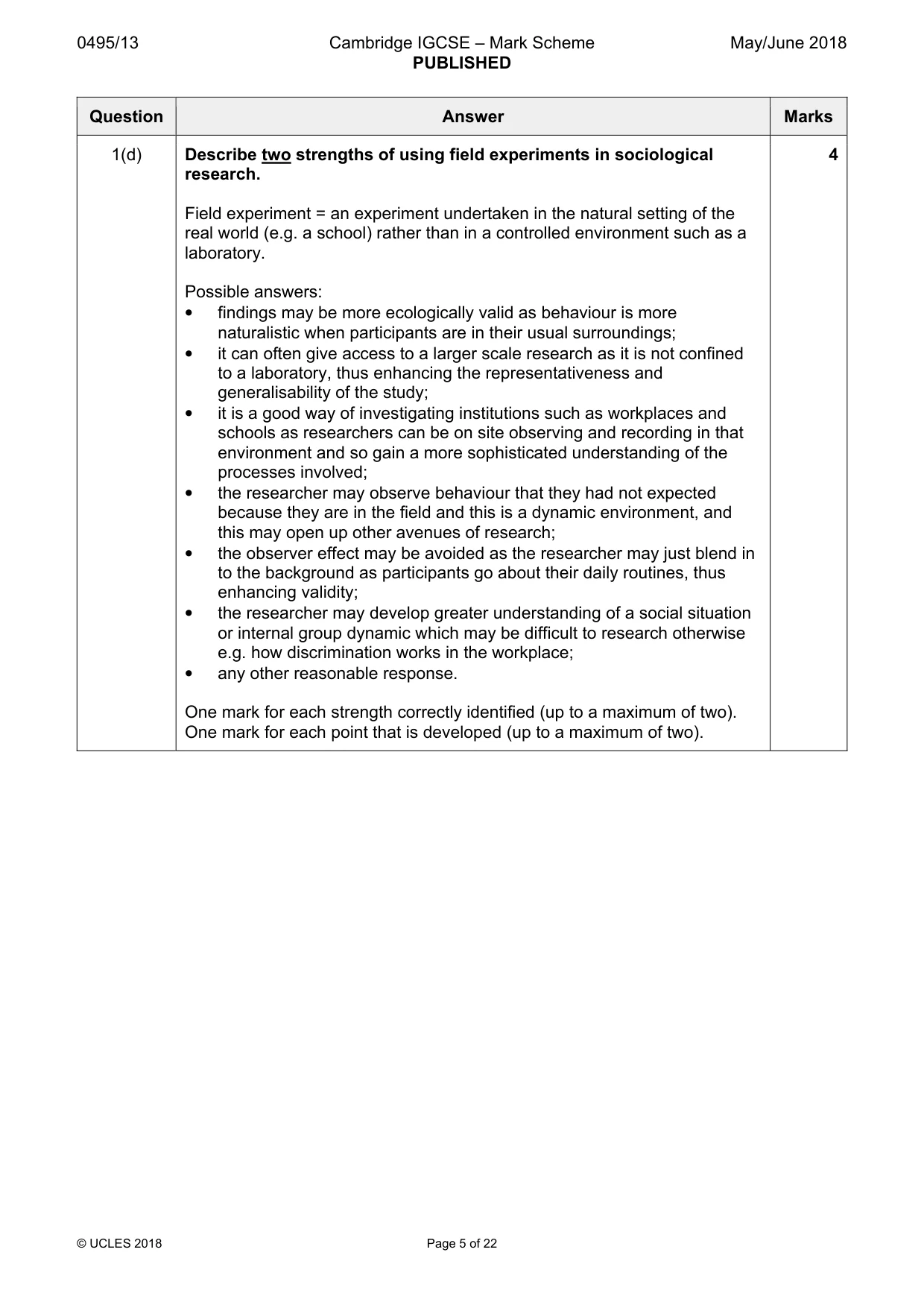 Mark scheme, page 5 of 22