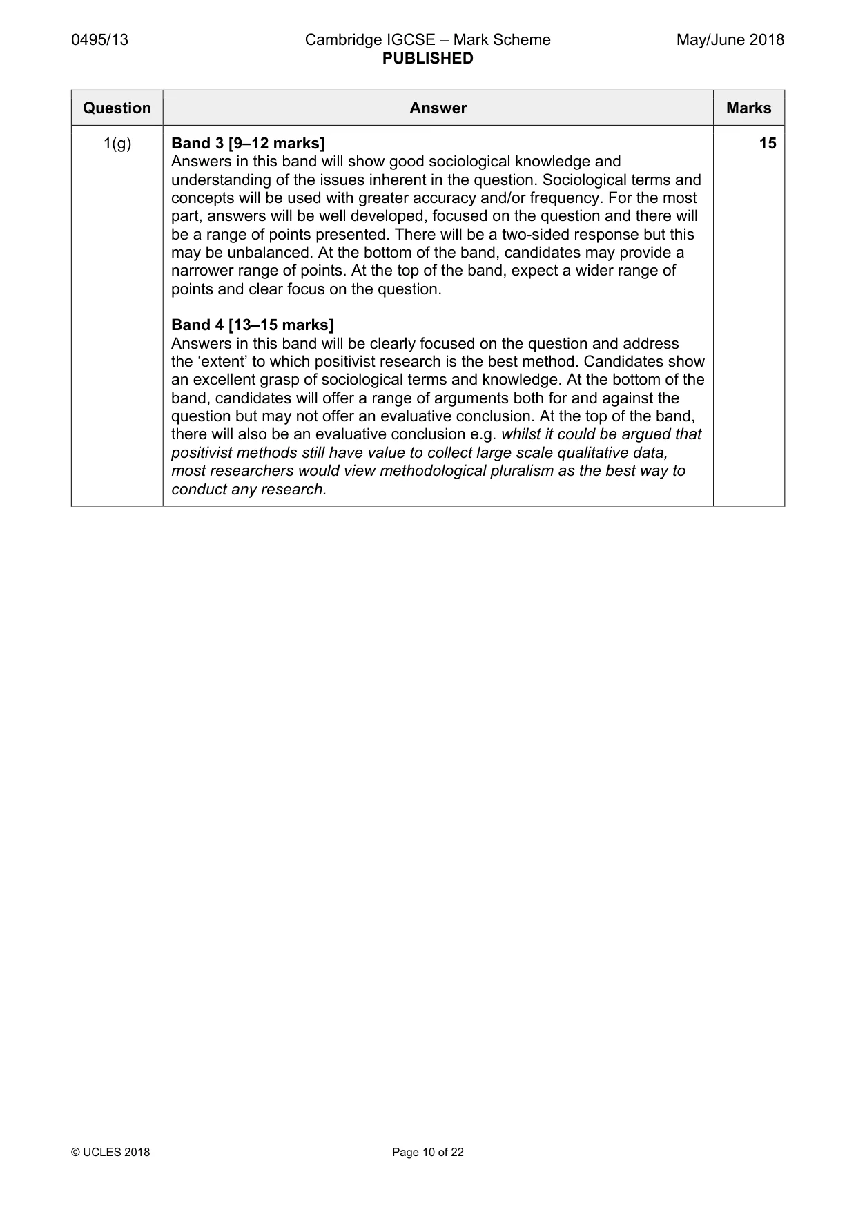Mark scheme, page 10 of 22
