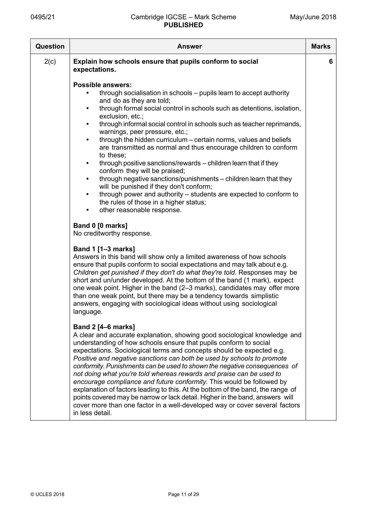 Mark scheme, page 11 of 29