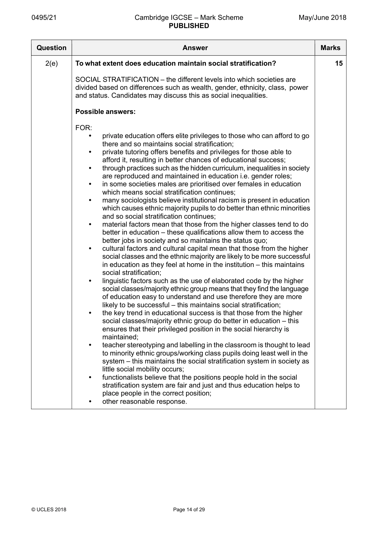 Mark scheme, page 14 of 29