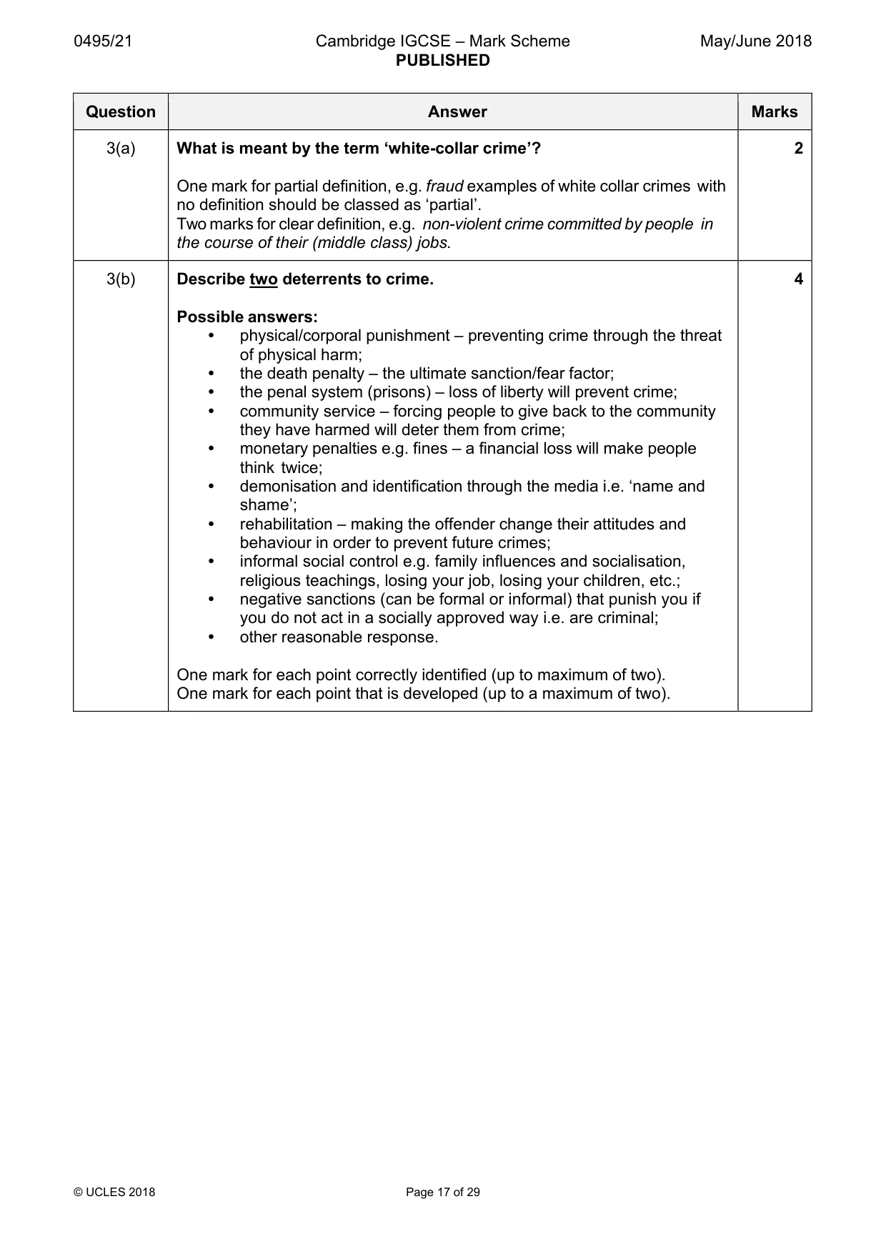 Mark scheme, page 17 of 29