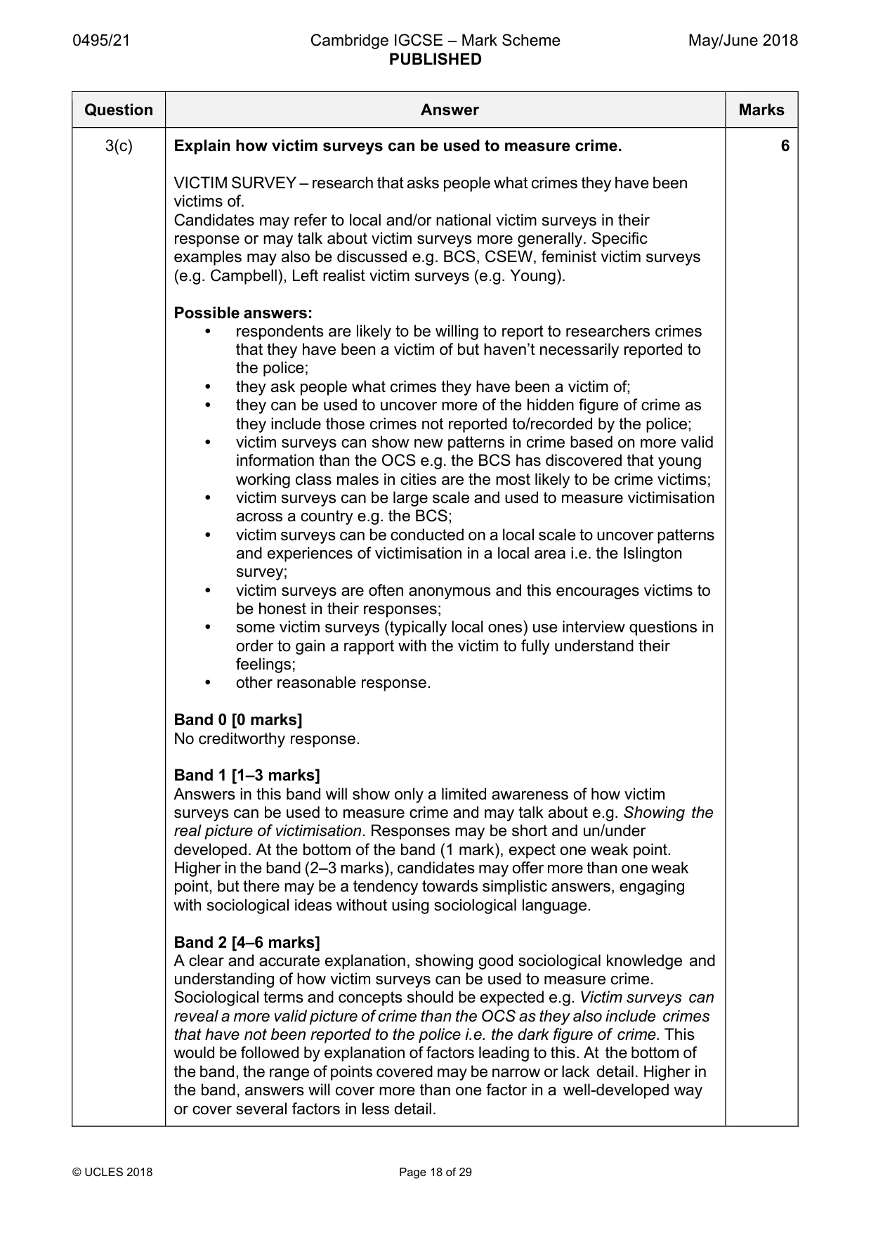 Mark scheme, page 18 of 29