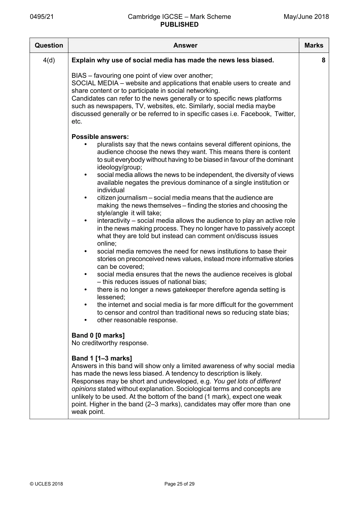 Mark scheme, page 25 of 29