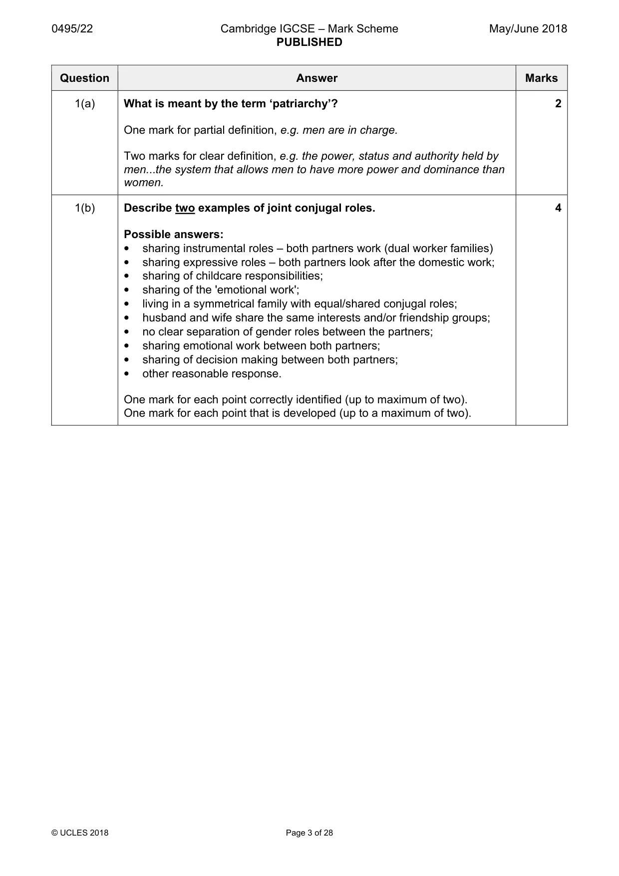 Mark scheme, page 3 of 28