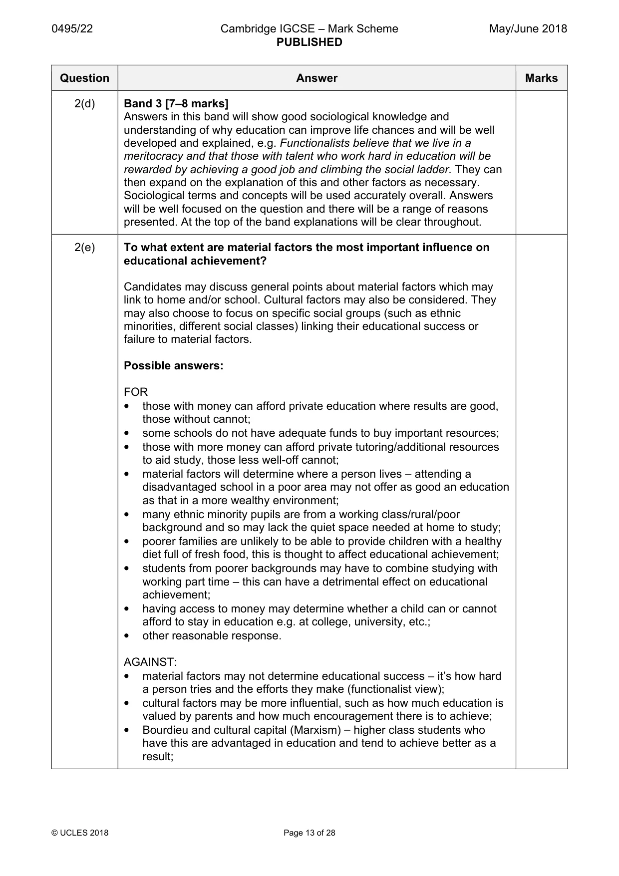 Mark scheme, page 13 of 28