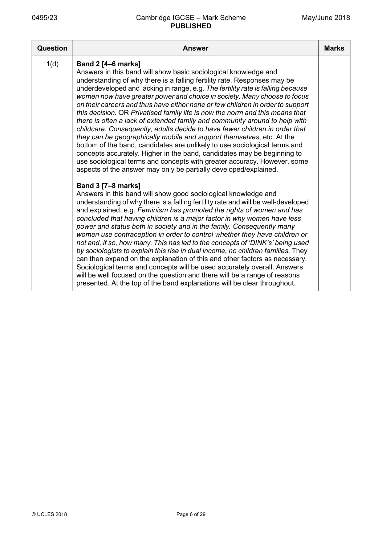 Mark scheme, page 6 of 29