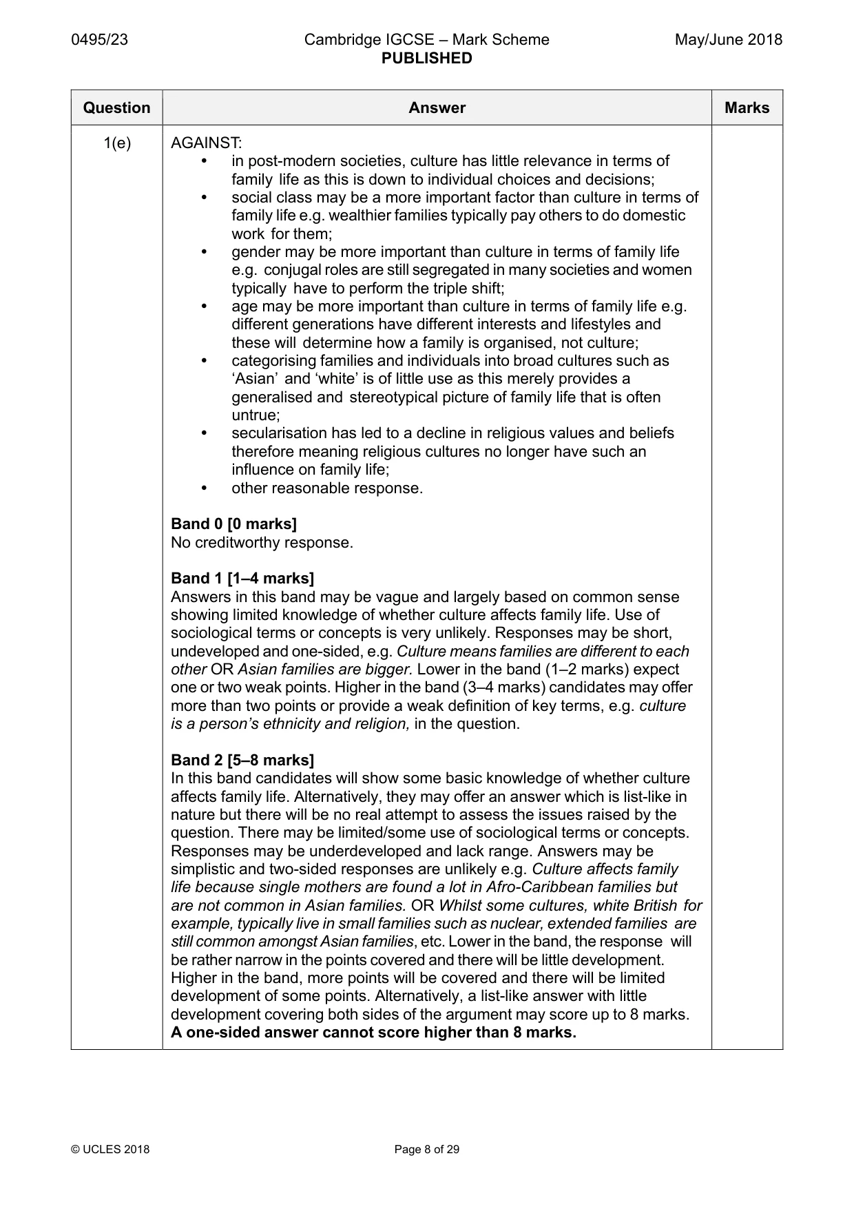 Mark scheme, page 8 of 29