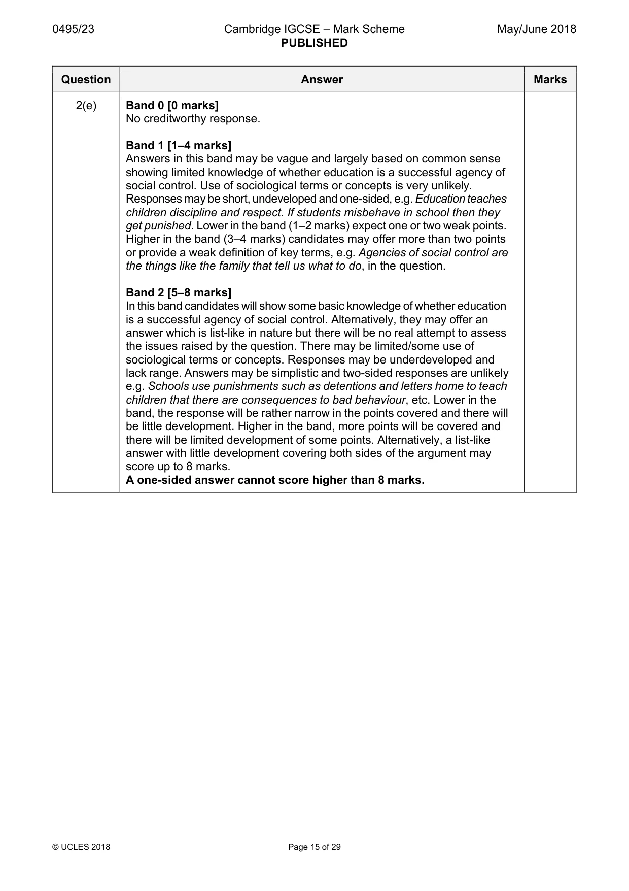 Mark scheme, page 15 of 29
